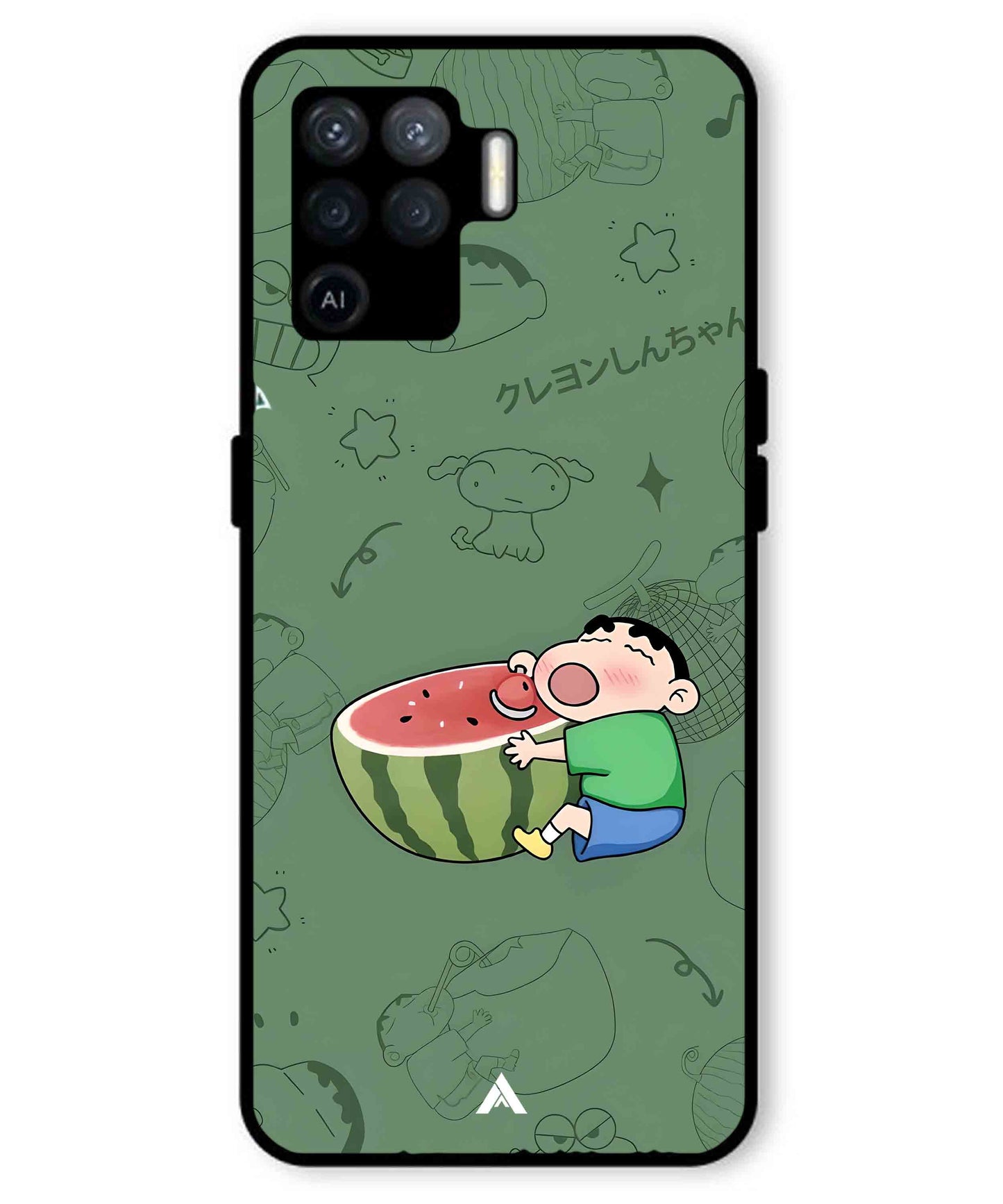 Melon Shinchan Metal Back Cover Phone Case for Oppo F19 Pro