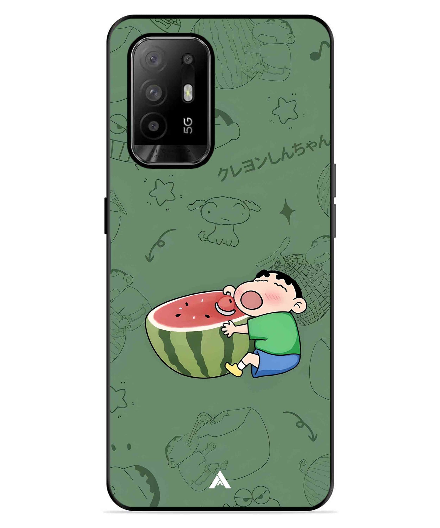 Melon Shinchan Metal Back Cover Phone Case for Oppo F19 Pro Plus