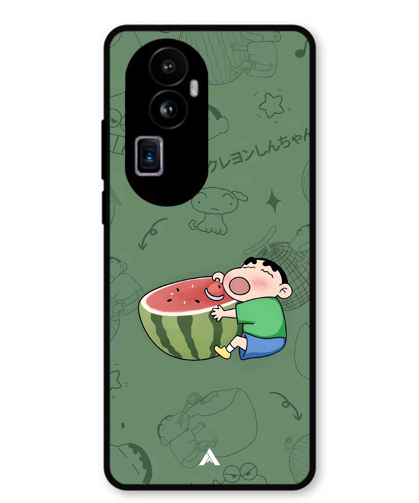 Melon Shinchan Metal Back Cover Phone Case for Oppo Reno 10 Pro Plus