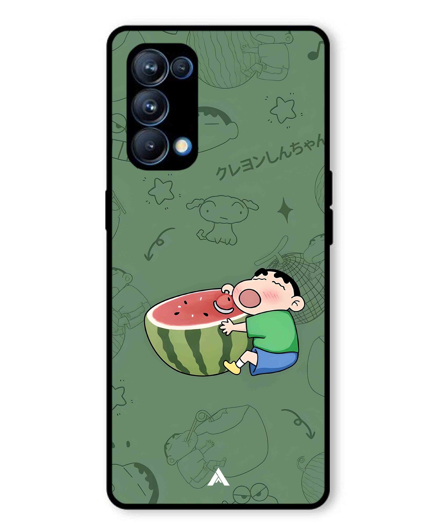 Melon Shinchan Metal Back Cover Phone Case for Oppo Reno 5 Pro