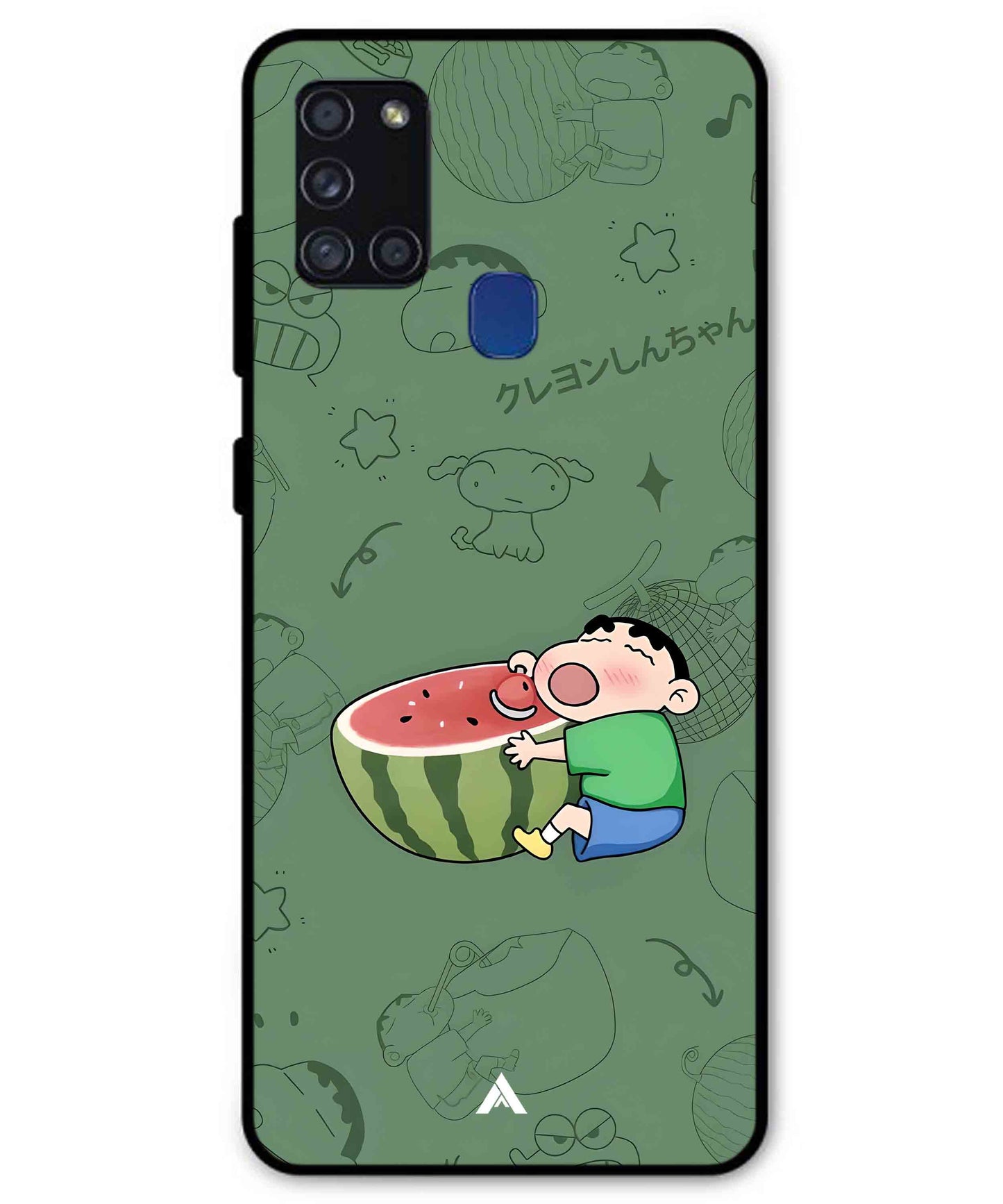 Melon Shinchan Metal Back Cover Phone Case for Samsung Galaxy A21s
