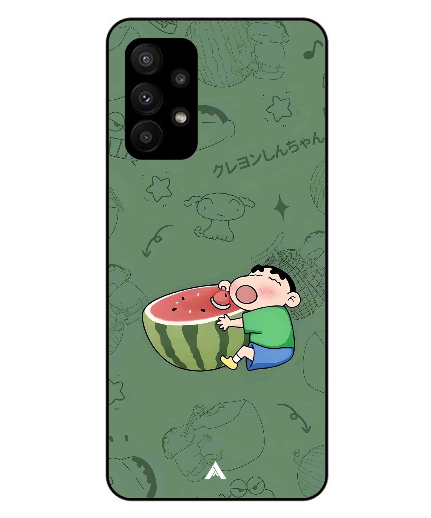 Melon Shinchan Metal Back Cover Phone Case for Samsung Galaxy A23 5G