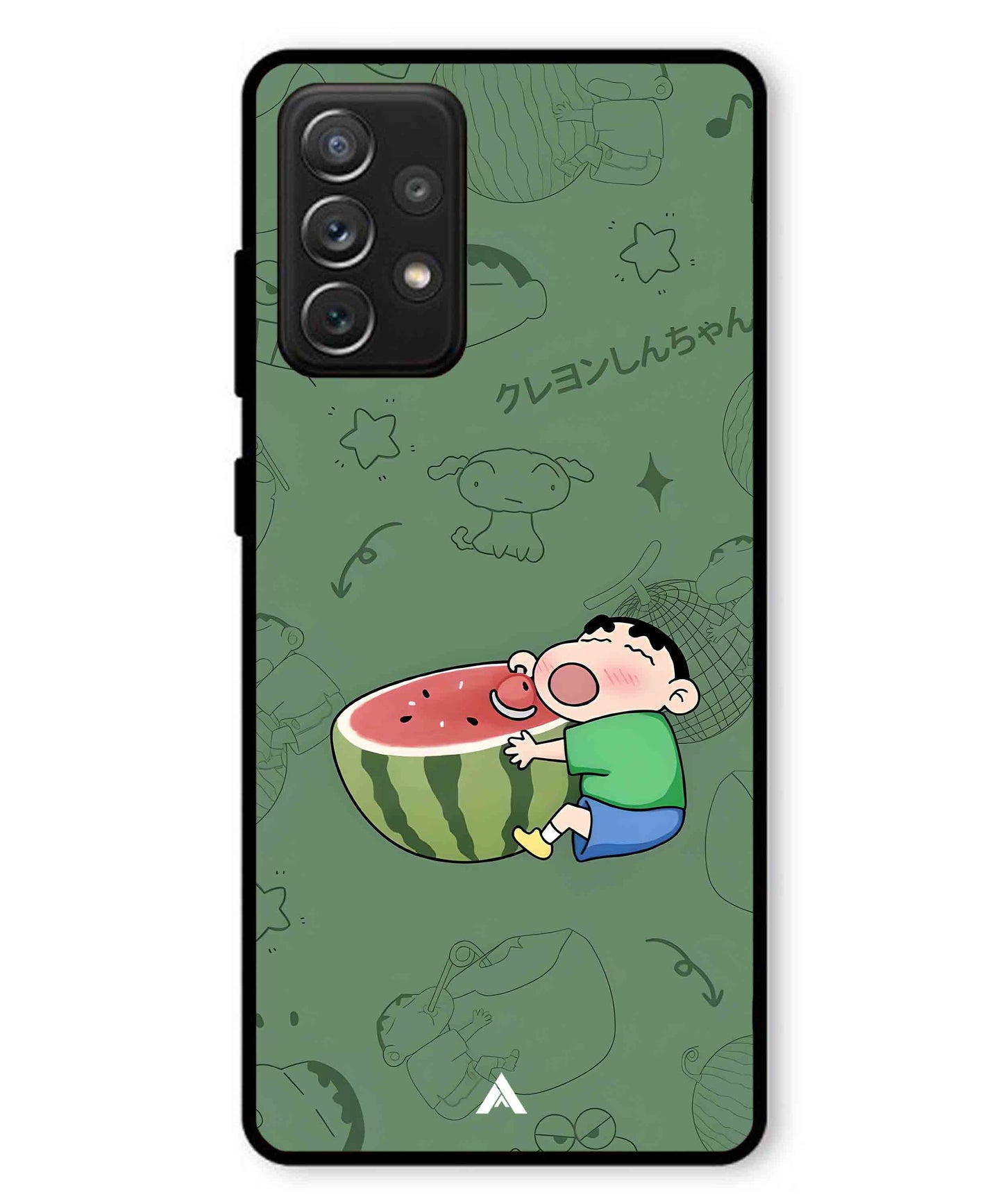 Melon Shinchan Metal Back Cover Phone Case for Samsung Galaxy A72