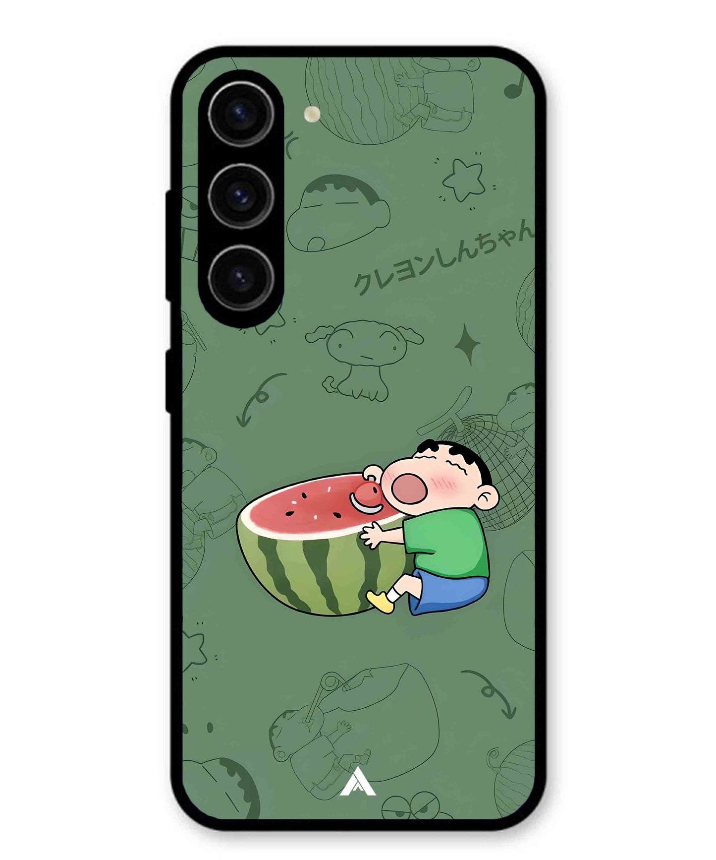 Melon Shinchan Metal Back Cover Phone Case for Samsung Galaxy S23