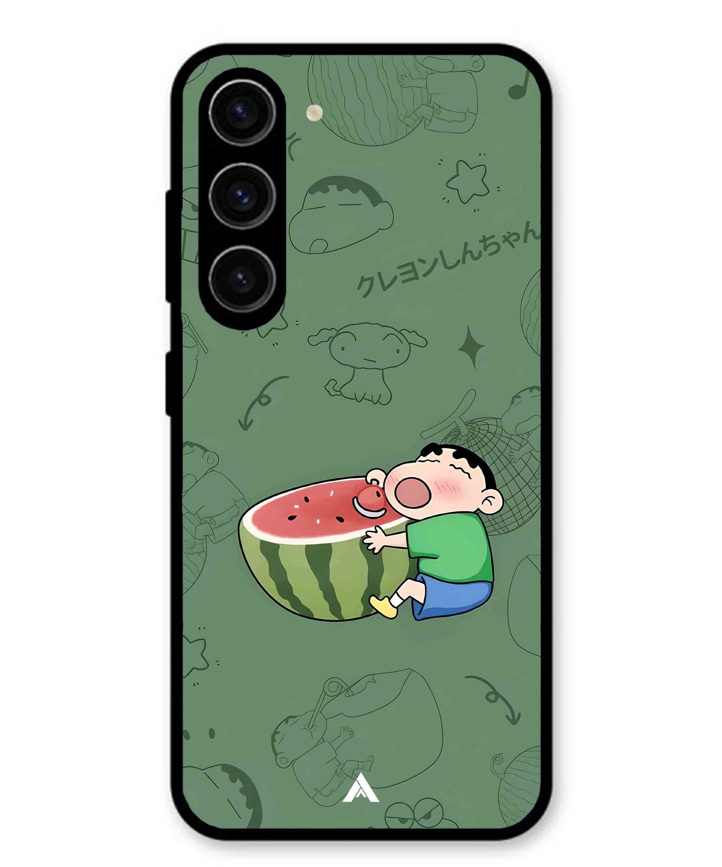 Melon Shinchan Metal Back Cover Phone Case for Samsung Galaxy S24