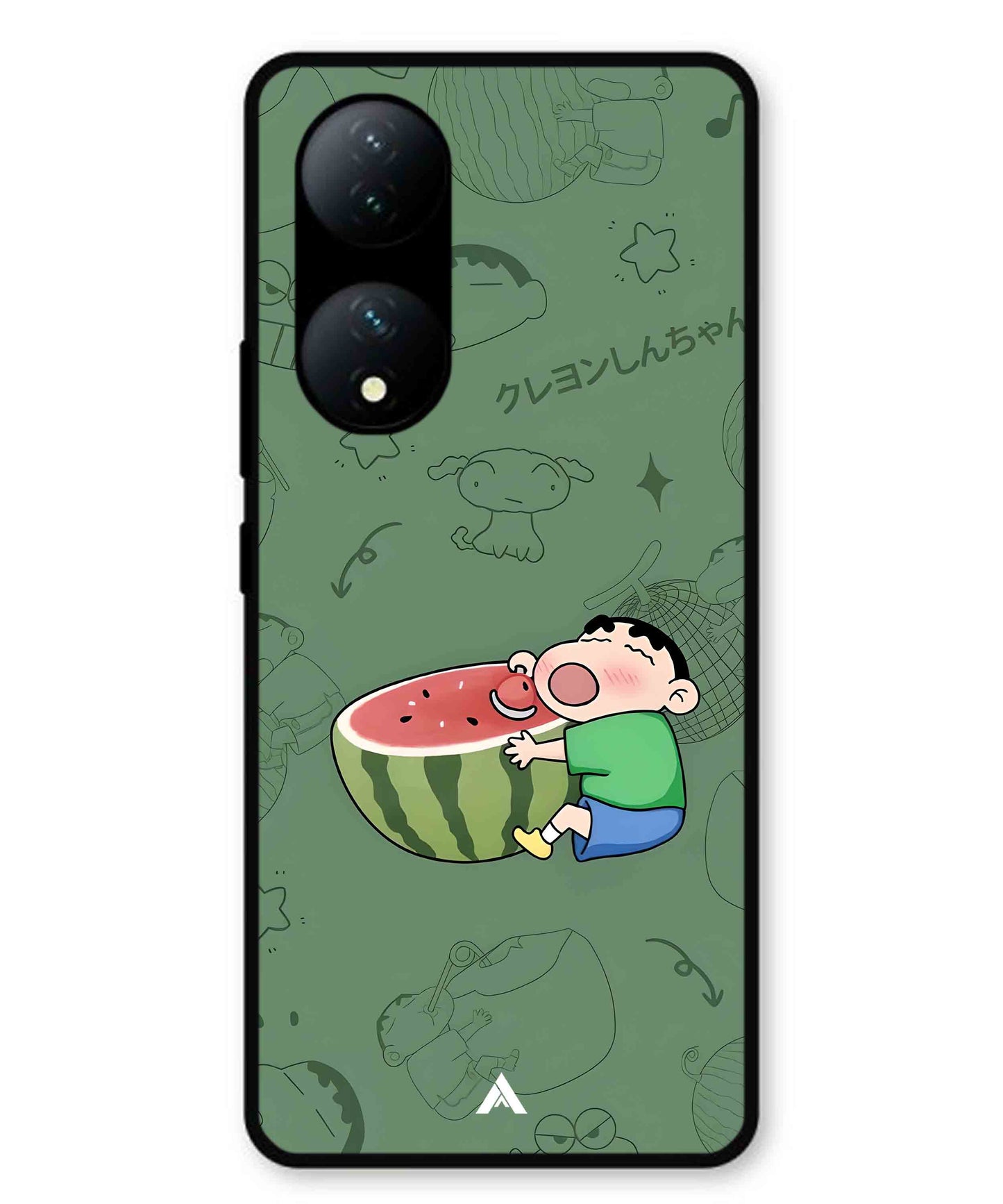 Melon Shinchan Metal Back Cover Phone Case for Vivo T2