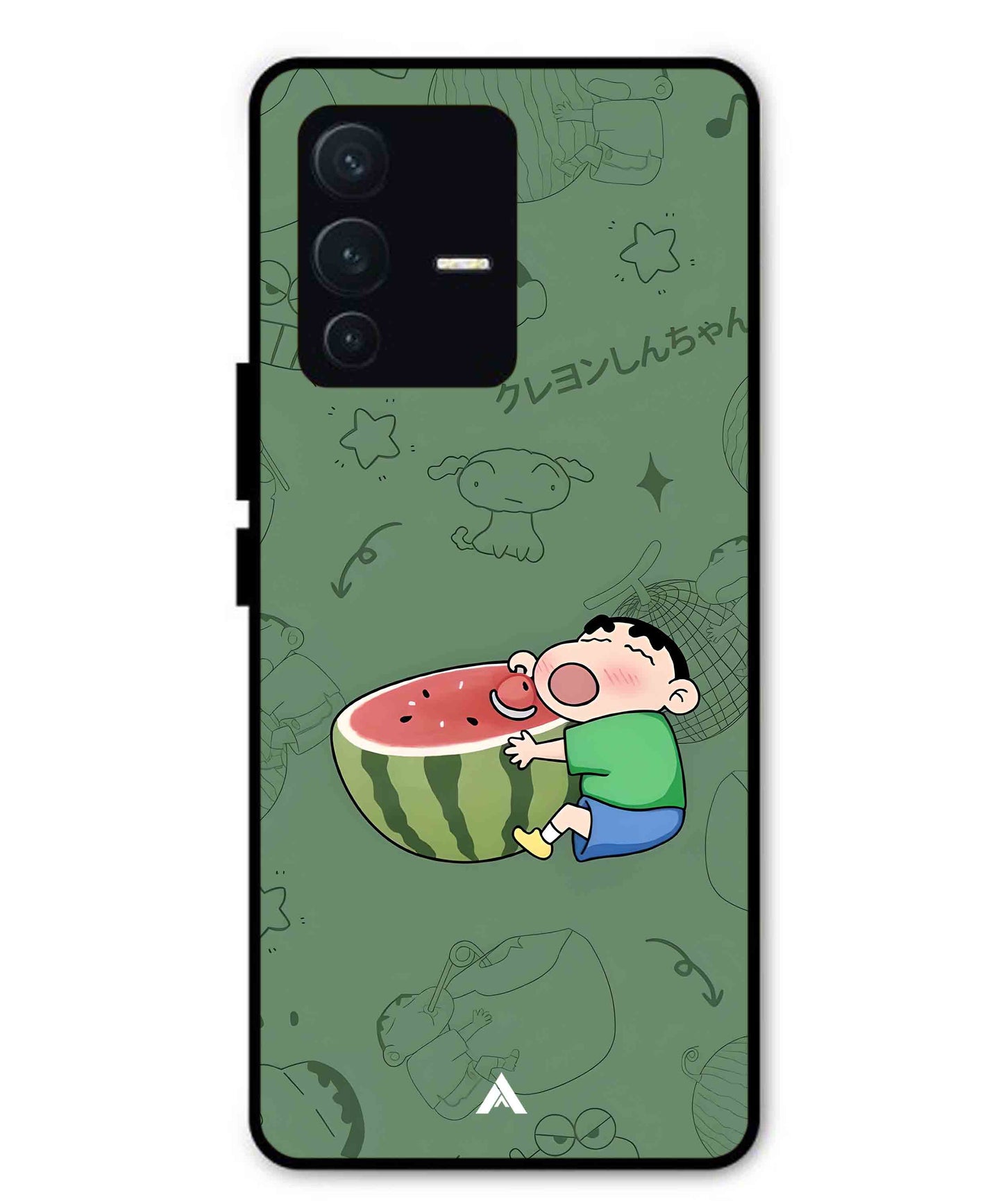 Melon Shinchan Metal Back Cover Phone Case for Vivo v23 Pro
