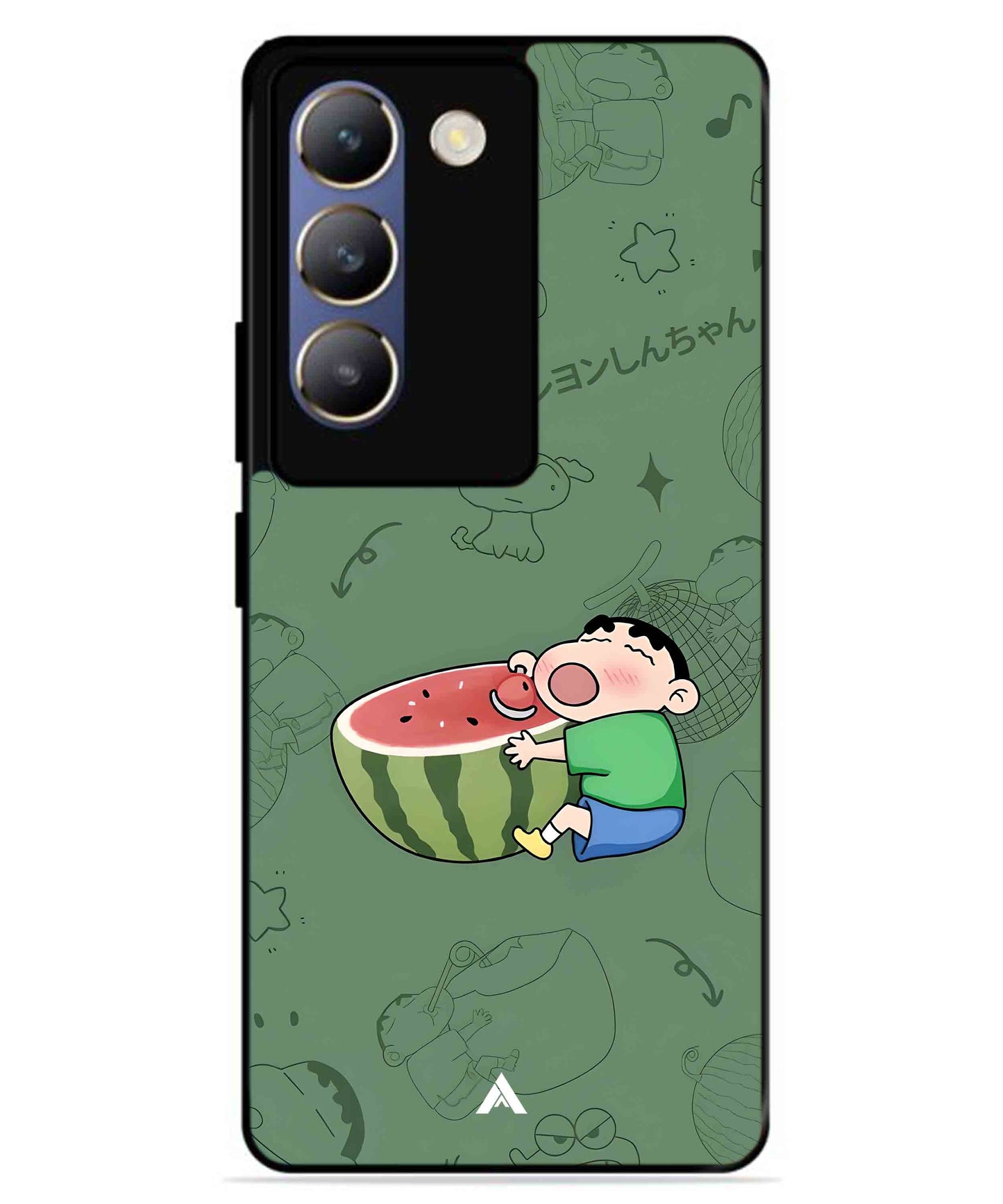 Melon Shinchan Metal Back Cover Phone Case for Vivo v30 Lite