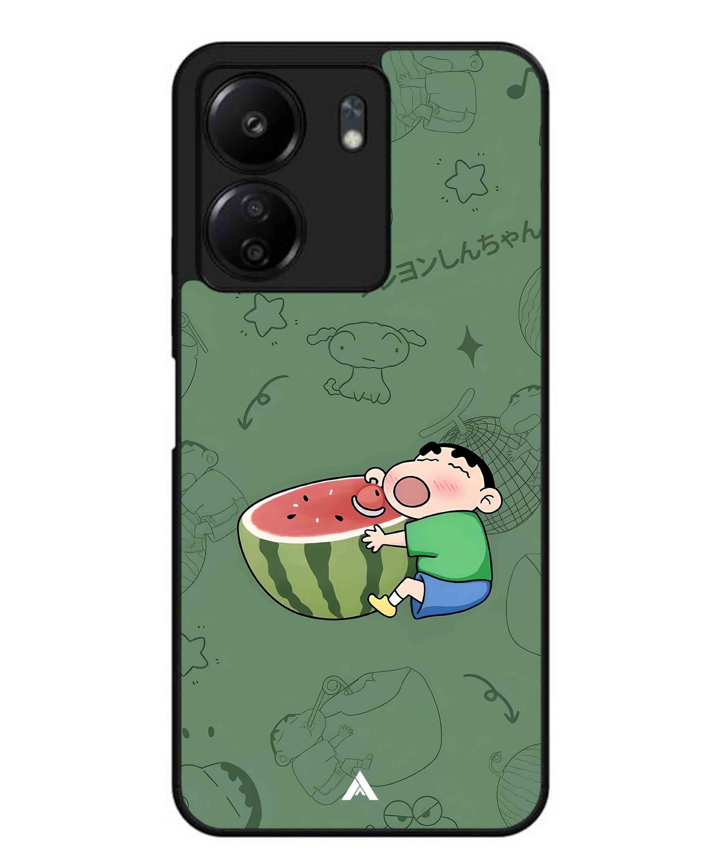 Melon Shinchan Metal Back Cover Phone Case for Xiaomi Redmi 13C 4G