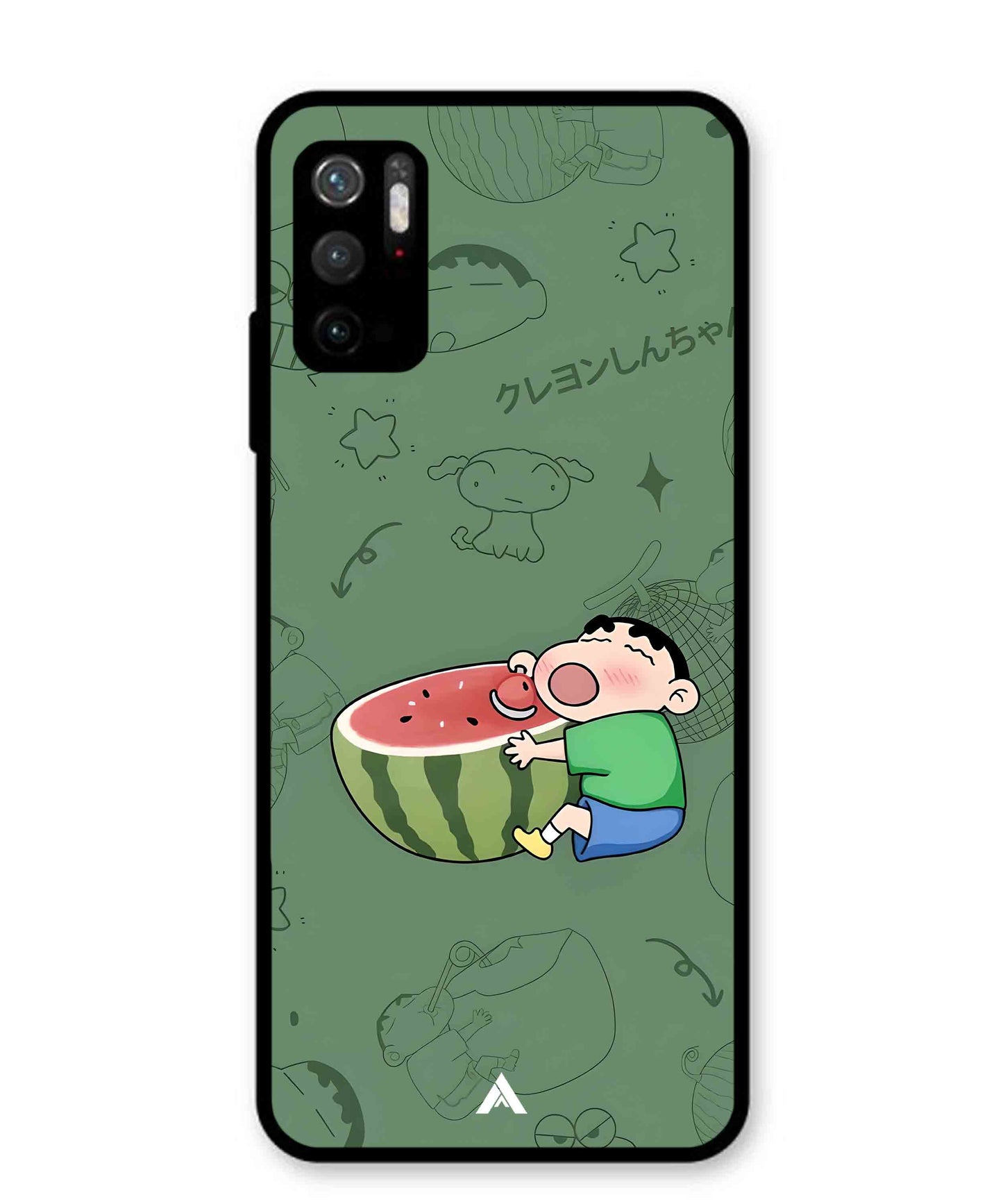 Melon Shinchan Metal Back Cover Phone Case for Xiaomi Redmi Note 10T