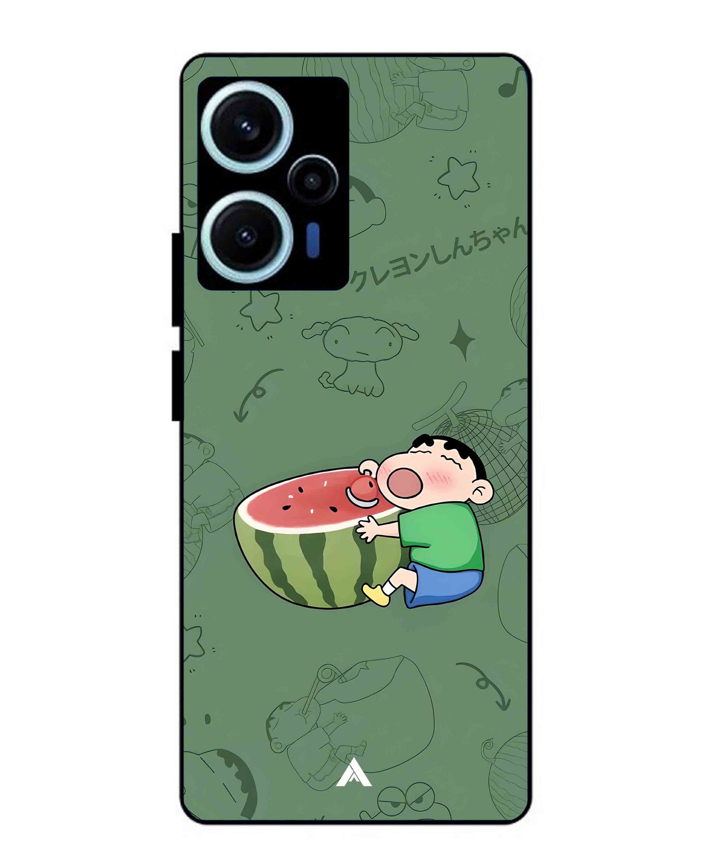 Melon Shinchan Metal Back Cover Phone Case for Xiaomi Redmi Note 12 Turbo