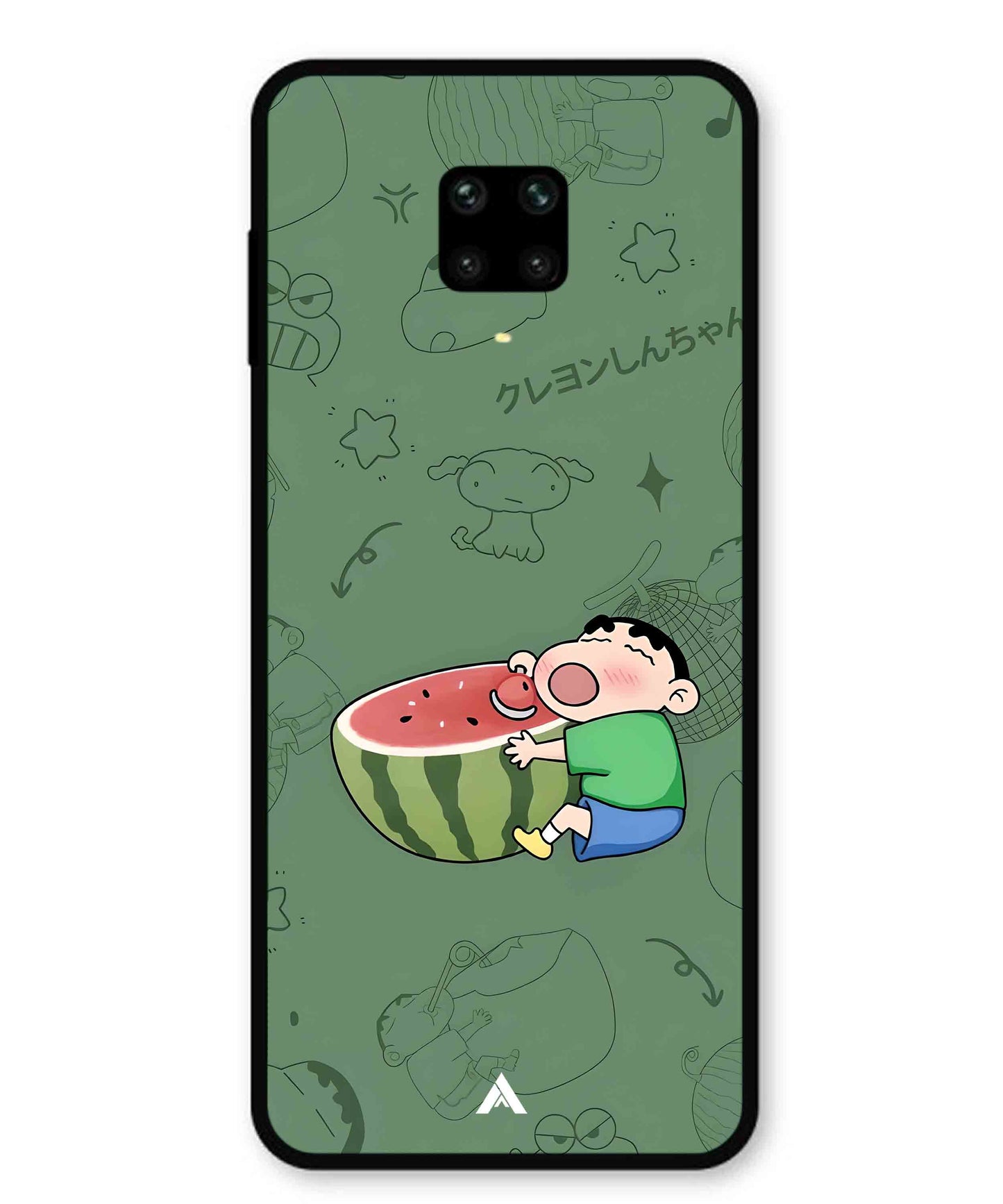 Melon Shinchan Metal Back Cover Phone Case for Xiaomi Redmi Note 9 Pro Max