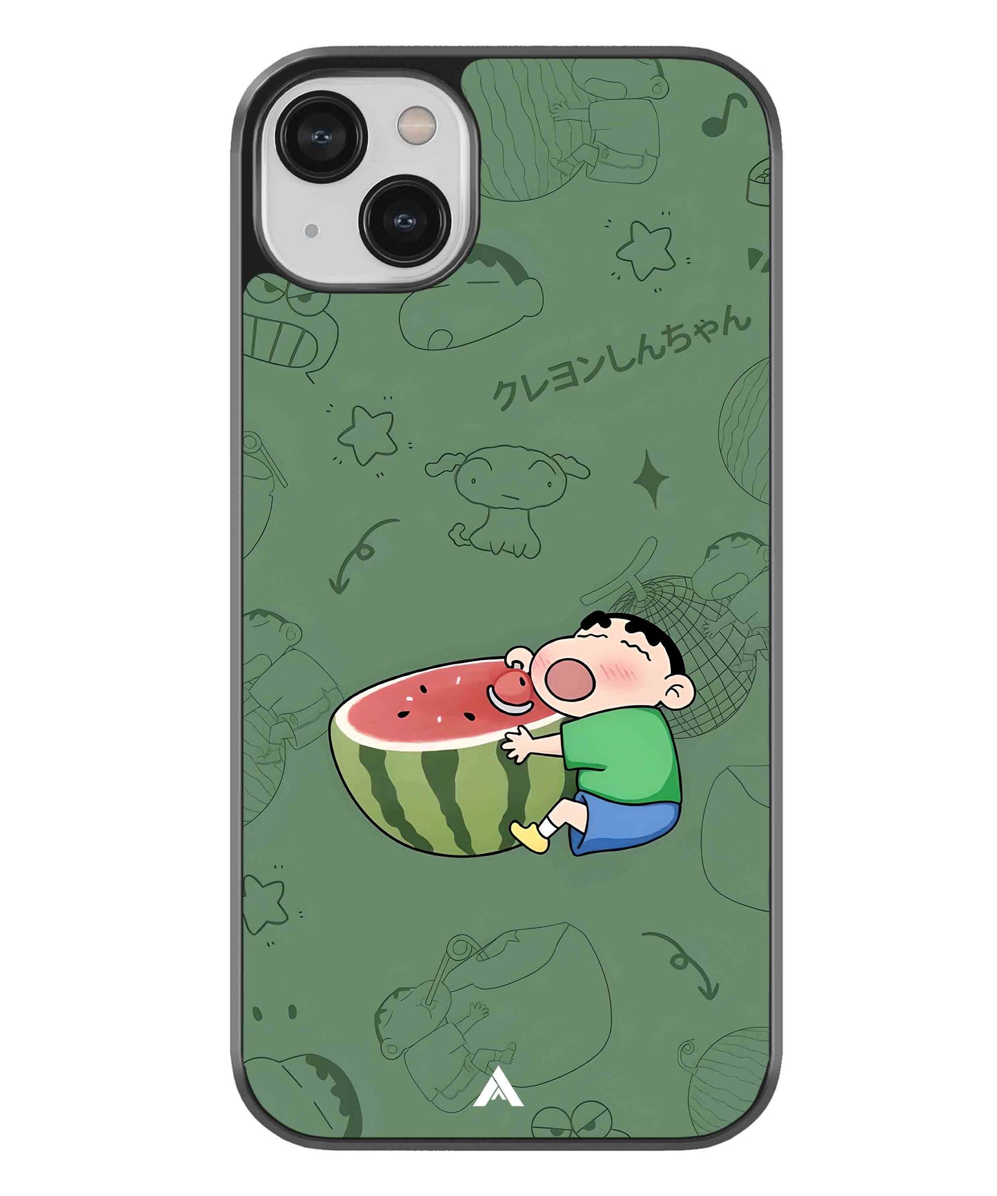 Melon Shinchan Metal Back Cover Phone Case for iPhone 13
