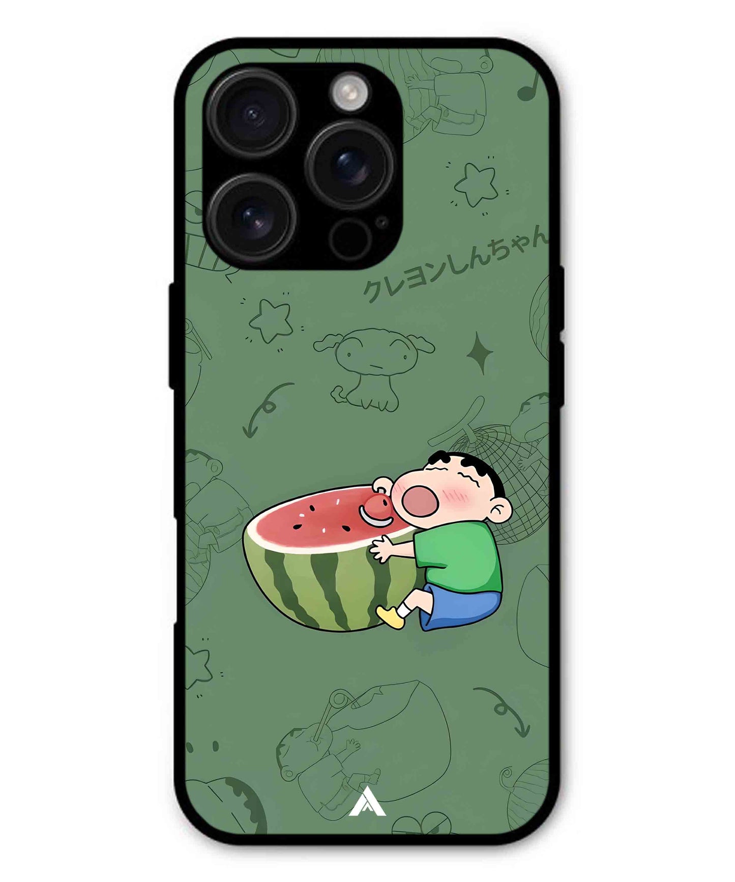 Melon Shinchan Metal Back Cover Phone Case for iPhone 13 Pro