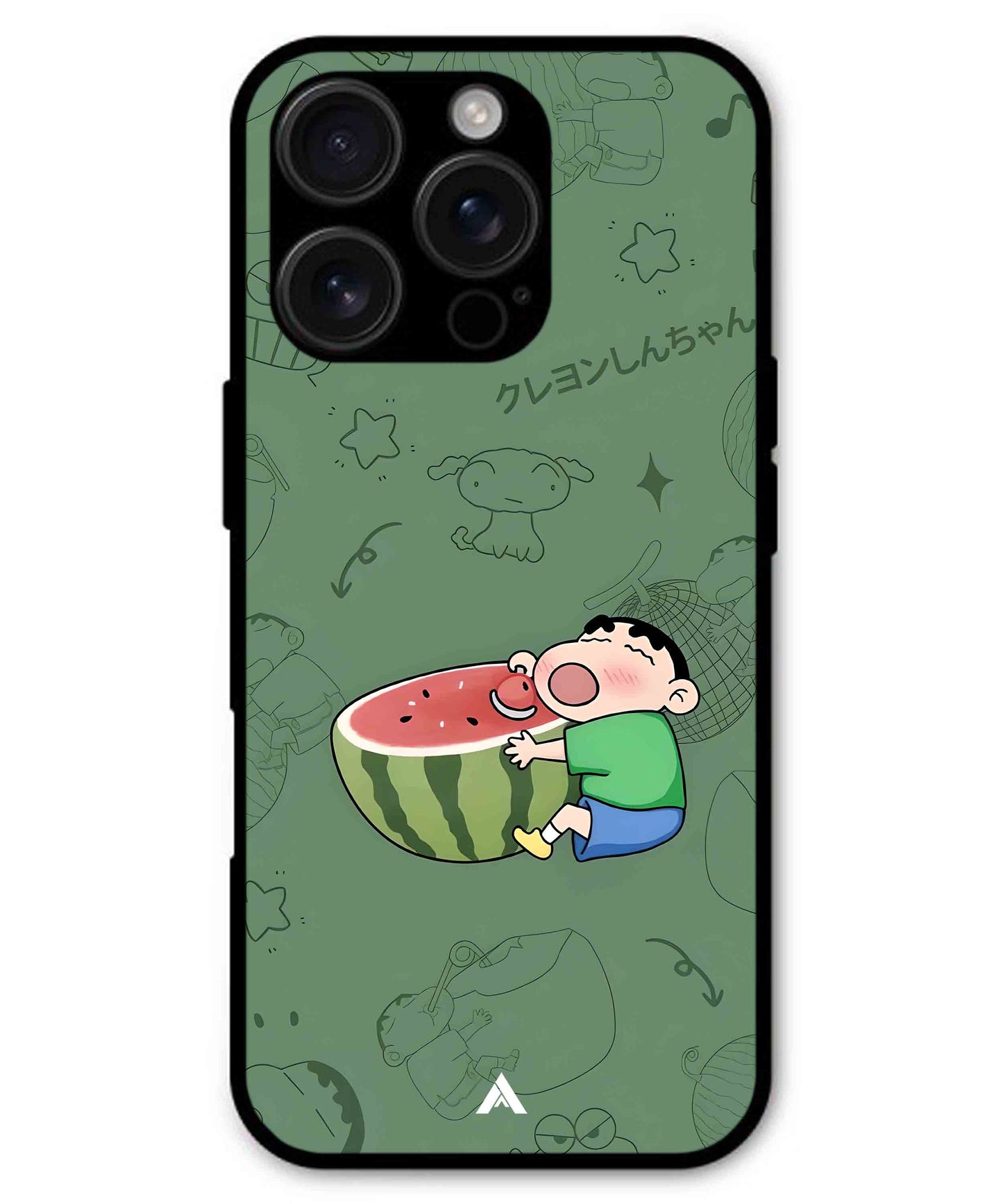 Melon Shinchan Metal Back Cover Phone Case for iPhone 16 ProMax