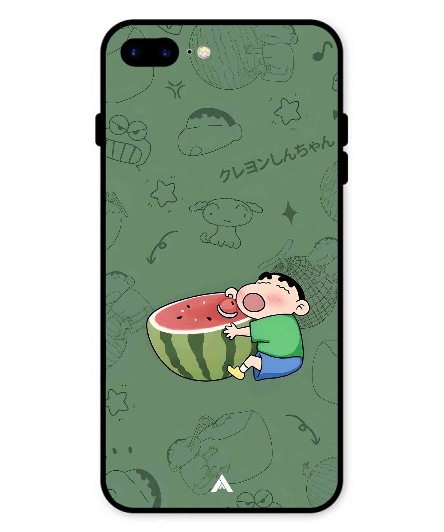 Melon Shinchan Metal Back Cover Phone Case for iPhone 7 Plus