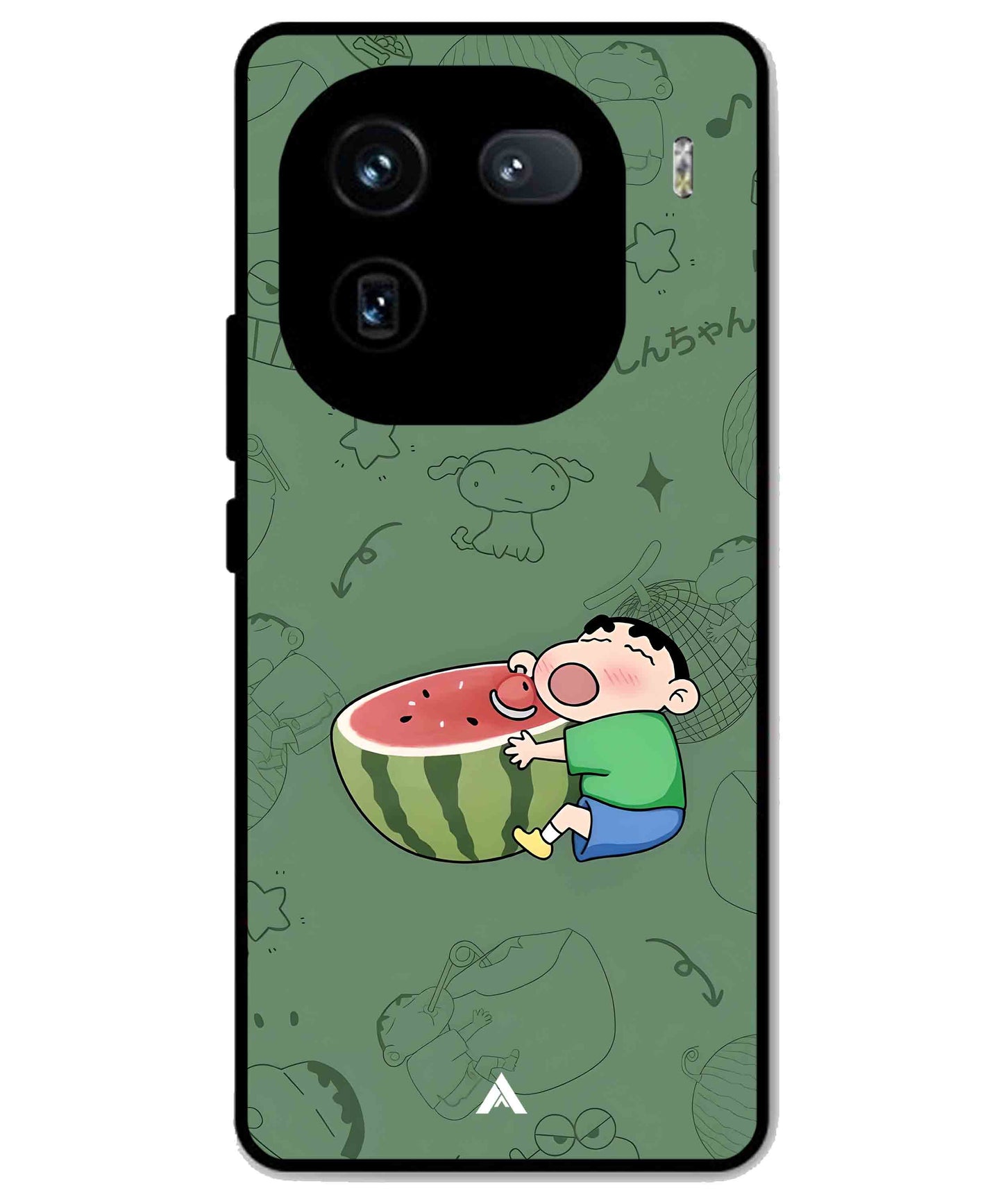 Melon Shinchan Metal Back Cover Phone Case for iQOO 12