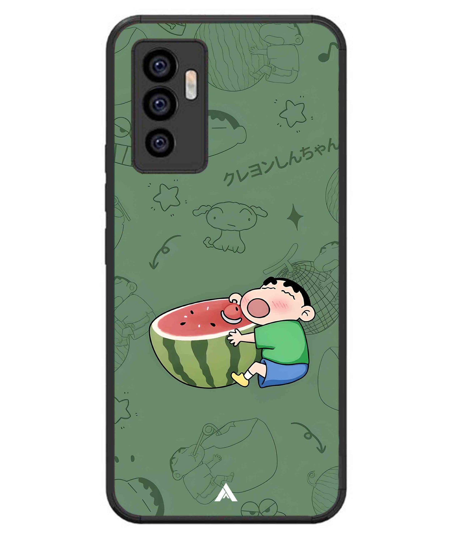Melon Shinchan Metal Back Cover Phone Case for iQOO Z6