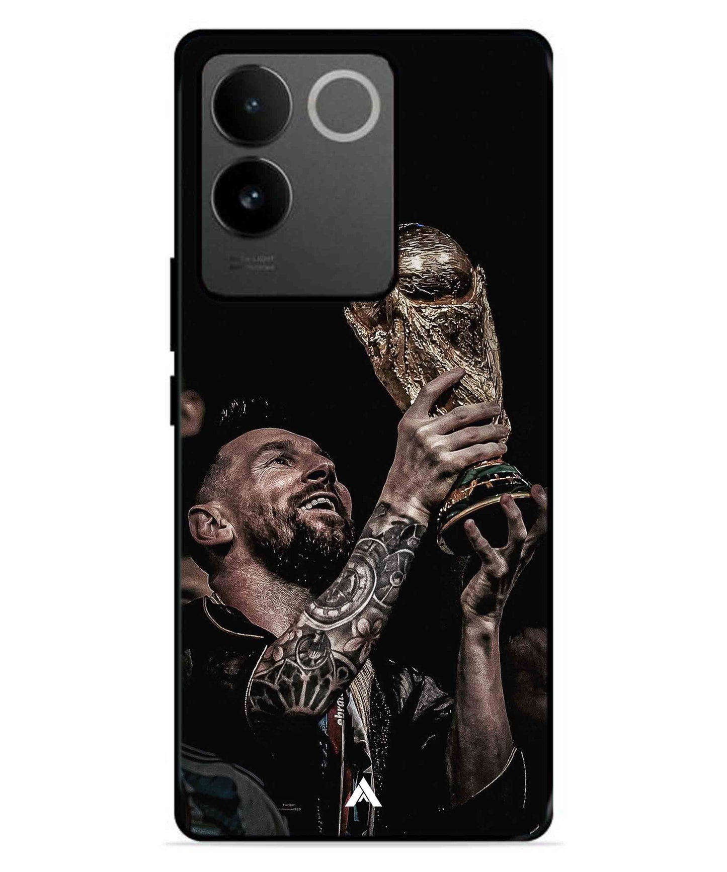 Messi Cup Football Aesthetic Metal Back Cover Phone Case for IQOO Z7 Pro