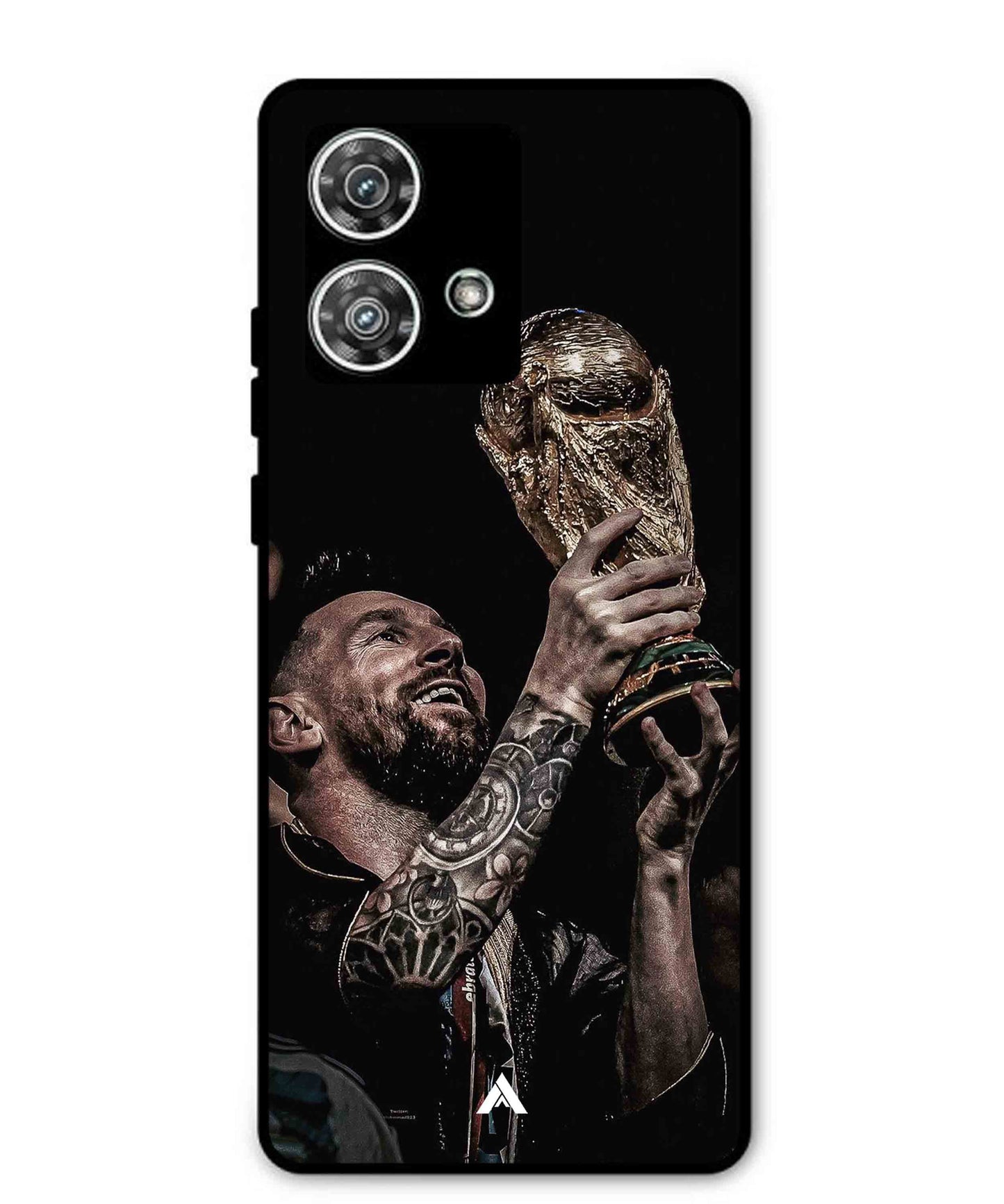 Messi Cup Football Aesthetic Metal Back Cover Phone Case for Moto Edge 40 Neo