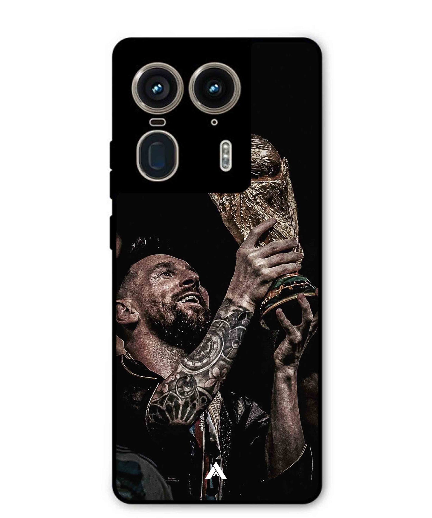 Messi Cup Football Aesthetic Metal Back Cover Phone Case for Moto Edge 50 Ultra