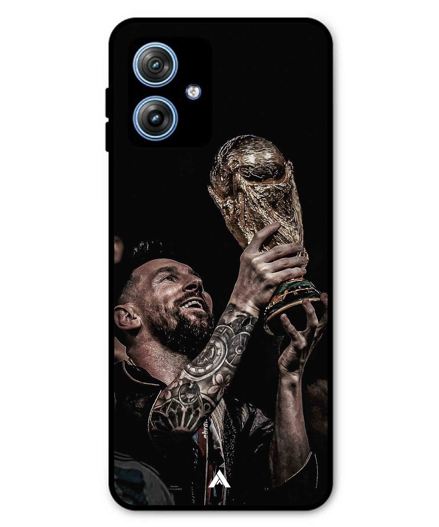 Messi Cup Football Aesthetic Metal Back Cover Phone Case for Moto G64