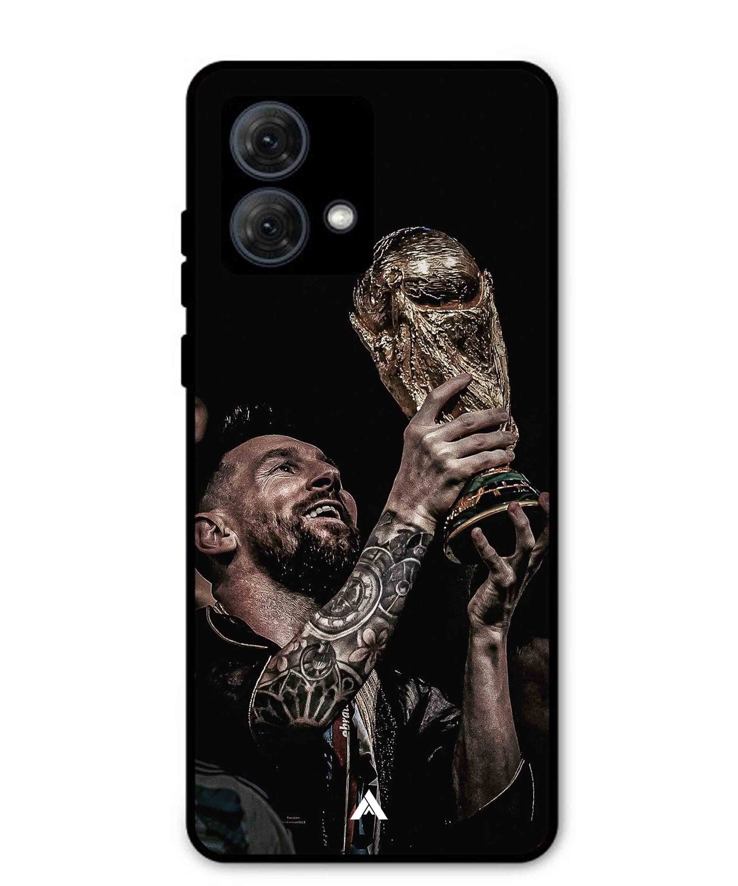 Messi Cup Football Aesthetic Metal Back Cover Phone Case for Moto G84