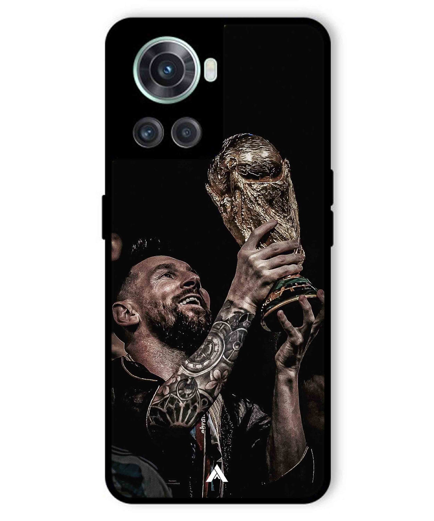 Messi Cup Football Aesthetic Metal Back Cover Phone Case for Oneplus 10R