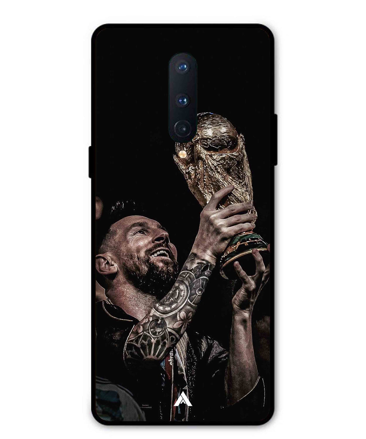Messi Cup Football Aesthetic Metal Back Cover Phone Case for Oneplus 8