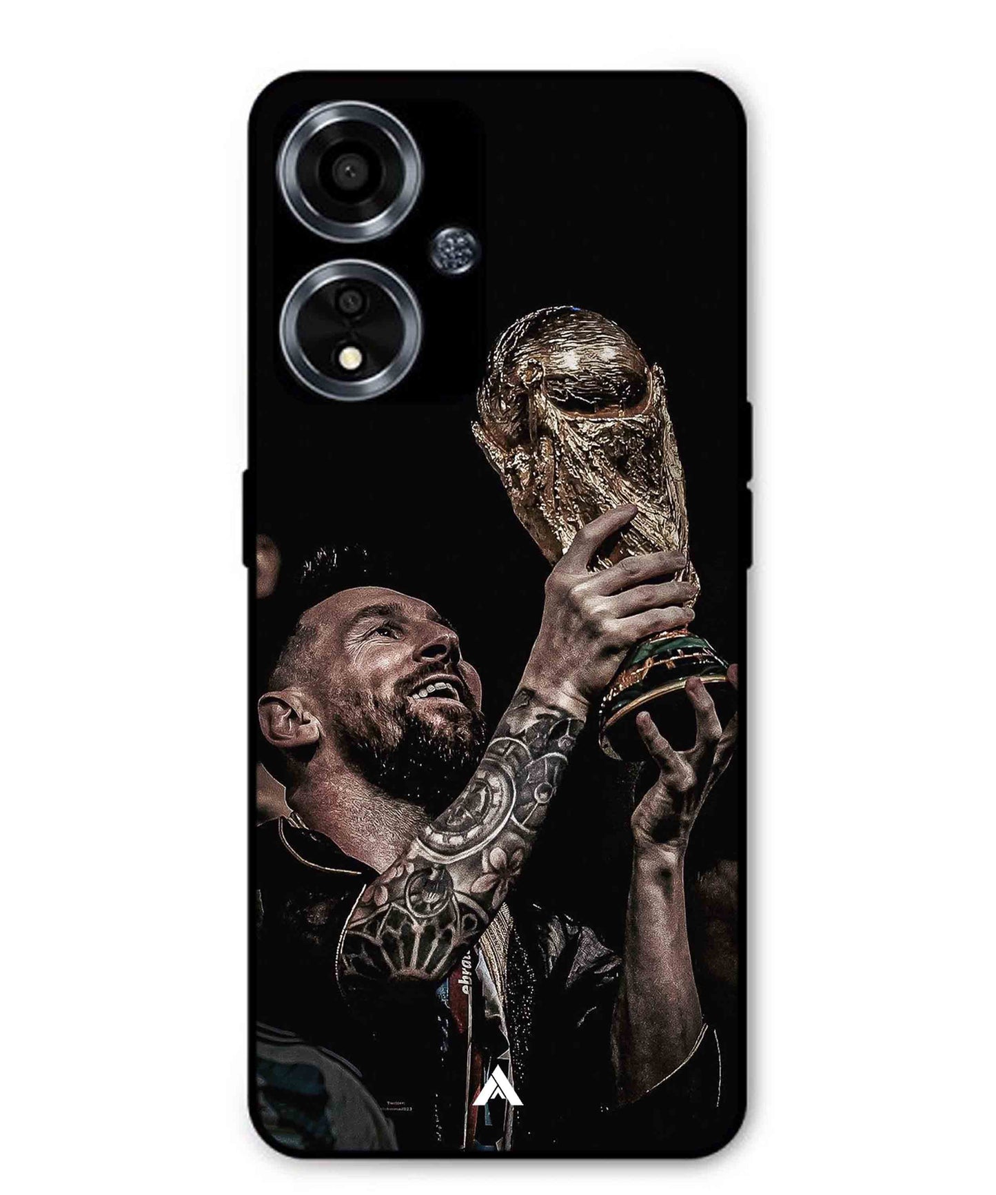 Messi Cup Football Aesthetic Metal Back Cover Phone Case for Oppo A59