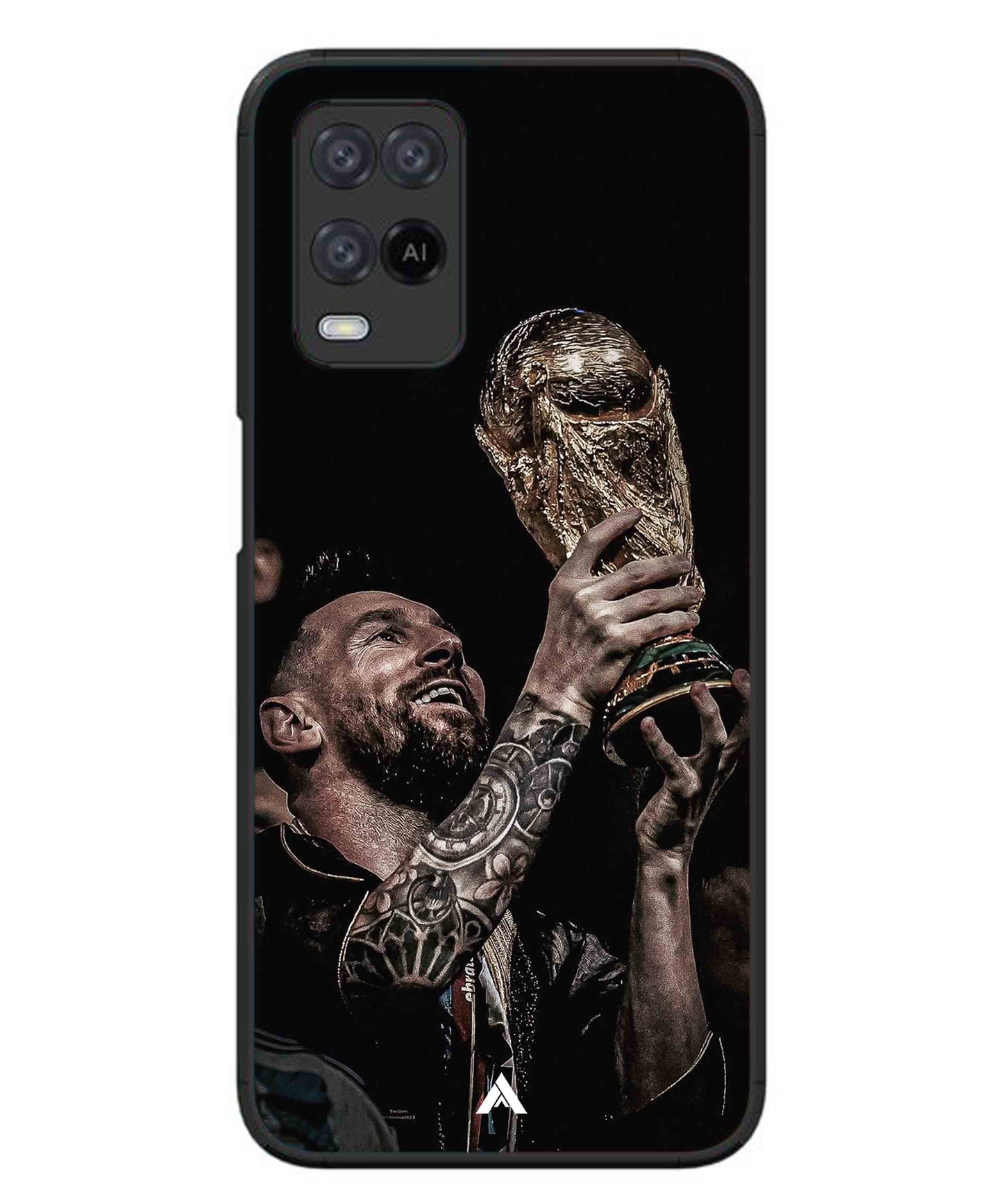 Messi Cup Football Aesthetic Metal Back Cover Phone Case for Oppo A74