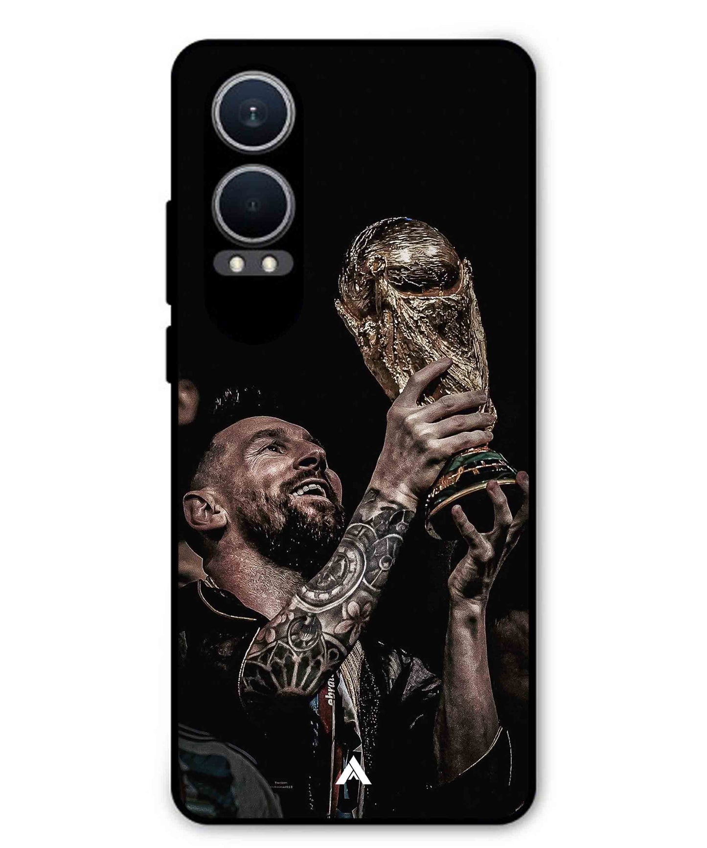 Messi Cup Football Aesthetic Metal Back Cover Phone Case for Oppo K12x