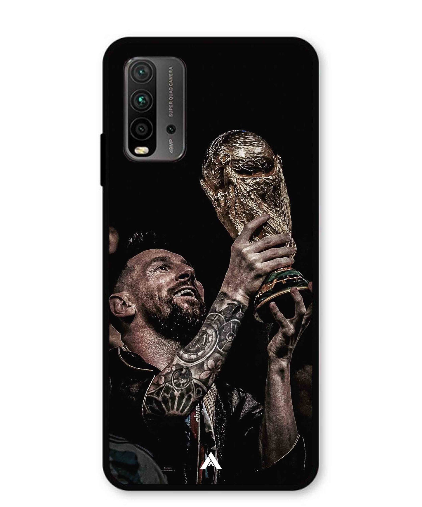 Messi Cup Football Aesthetic Metal Back Cover Phone Case for Poco M3
