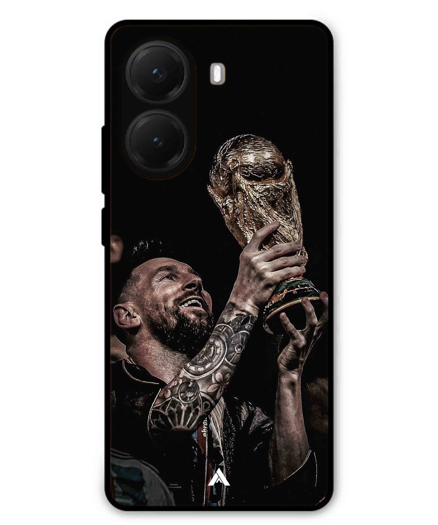 Messi Cup Football Aesthetic Metal Back Cover Phone Case for Poco X7 Pro