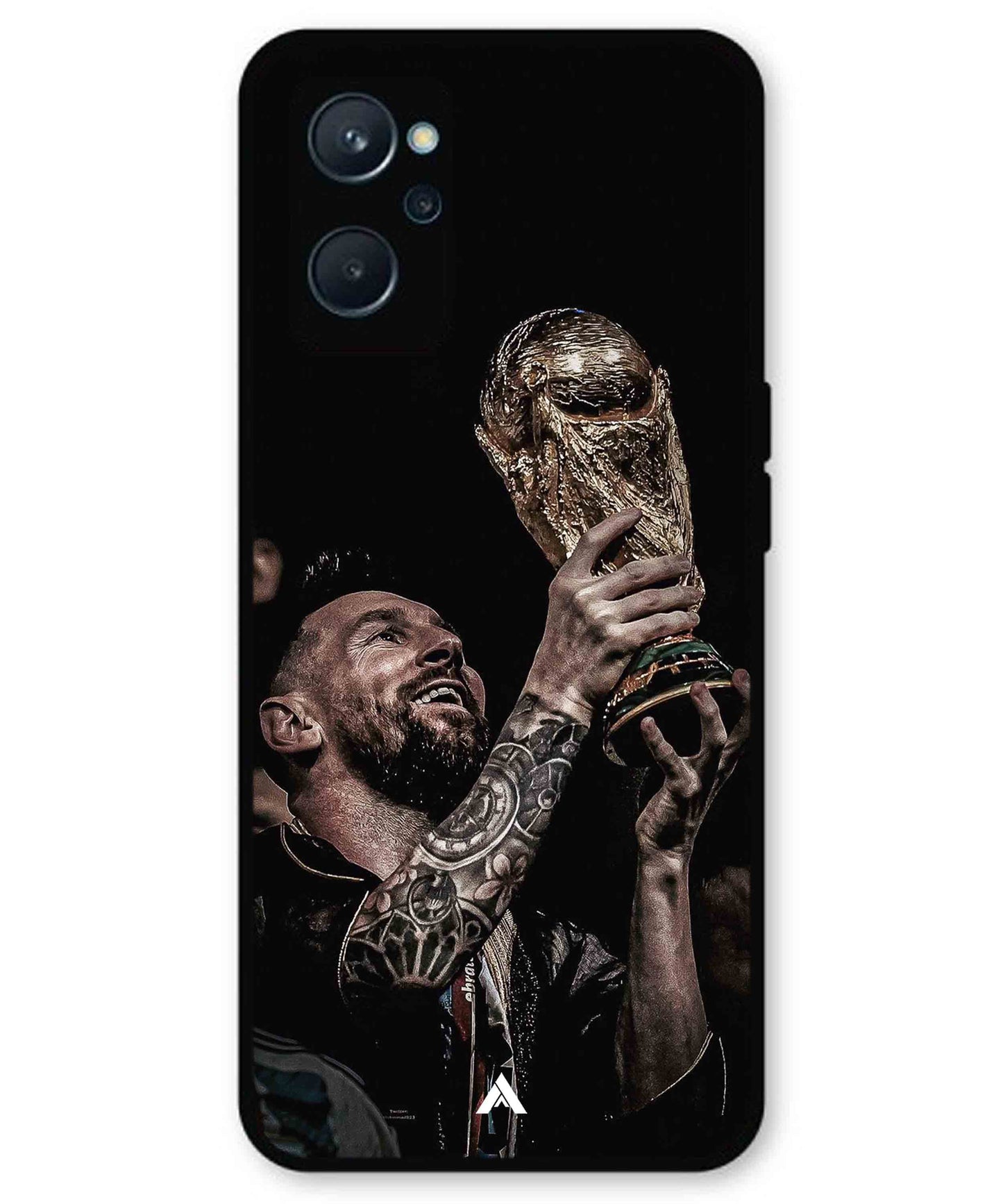 Messi Cup Football Aesthetic Metal Back Cover Phone Case for Realme 10
