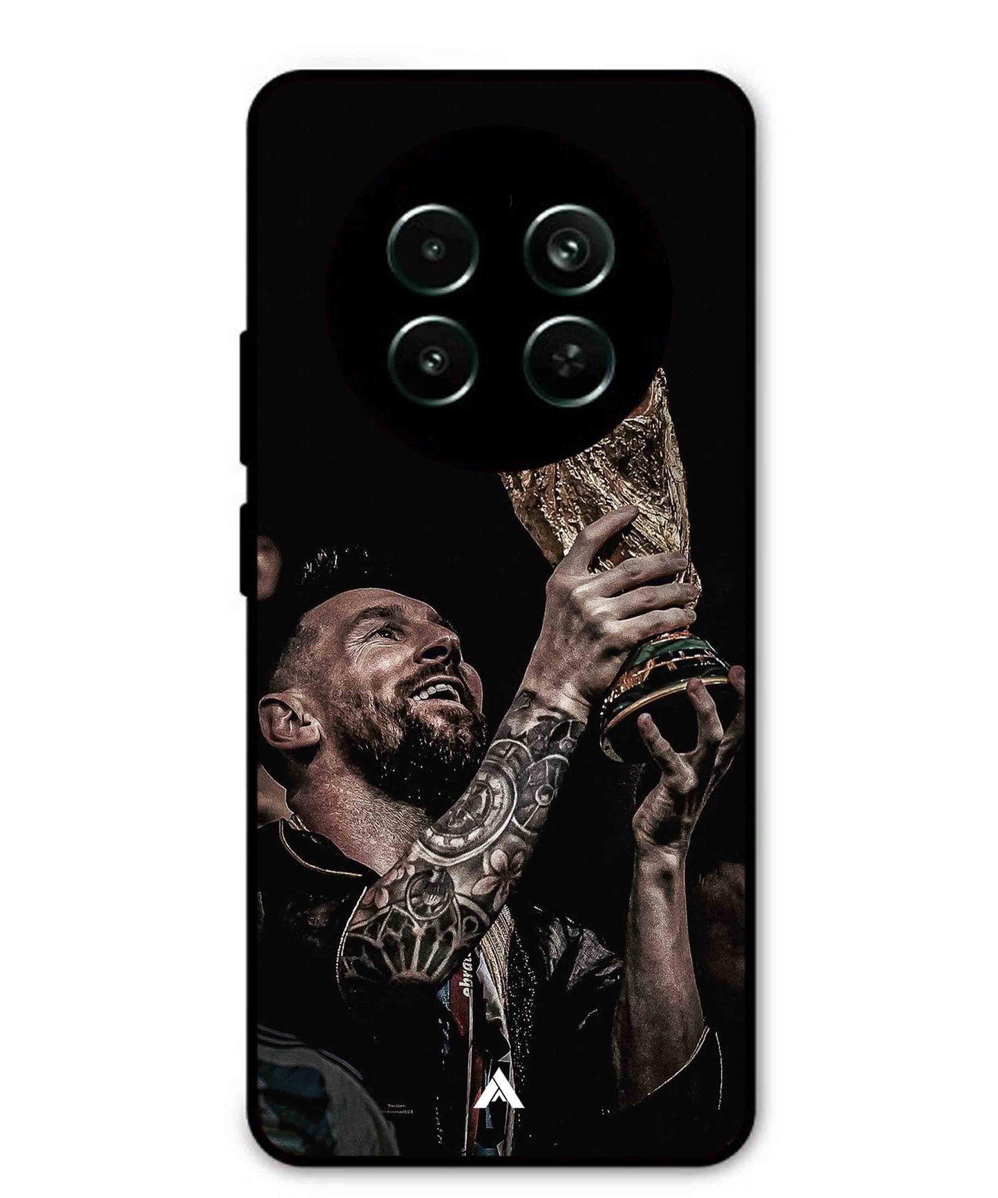 Messi Cup Football Aesthetic Metal Back Cover Phone Case for Realme 12x
