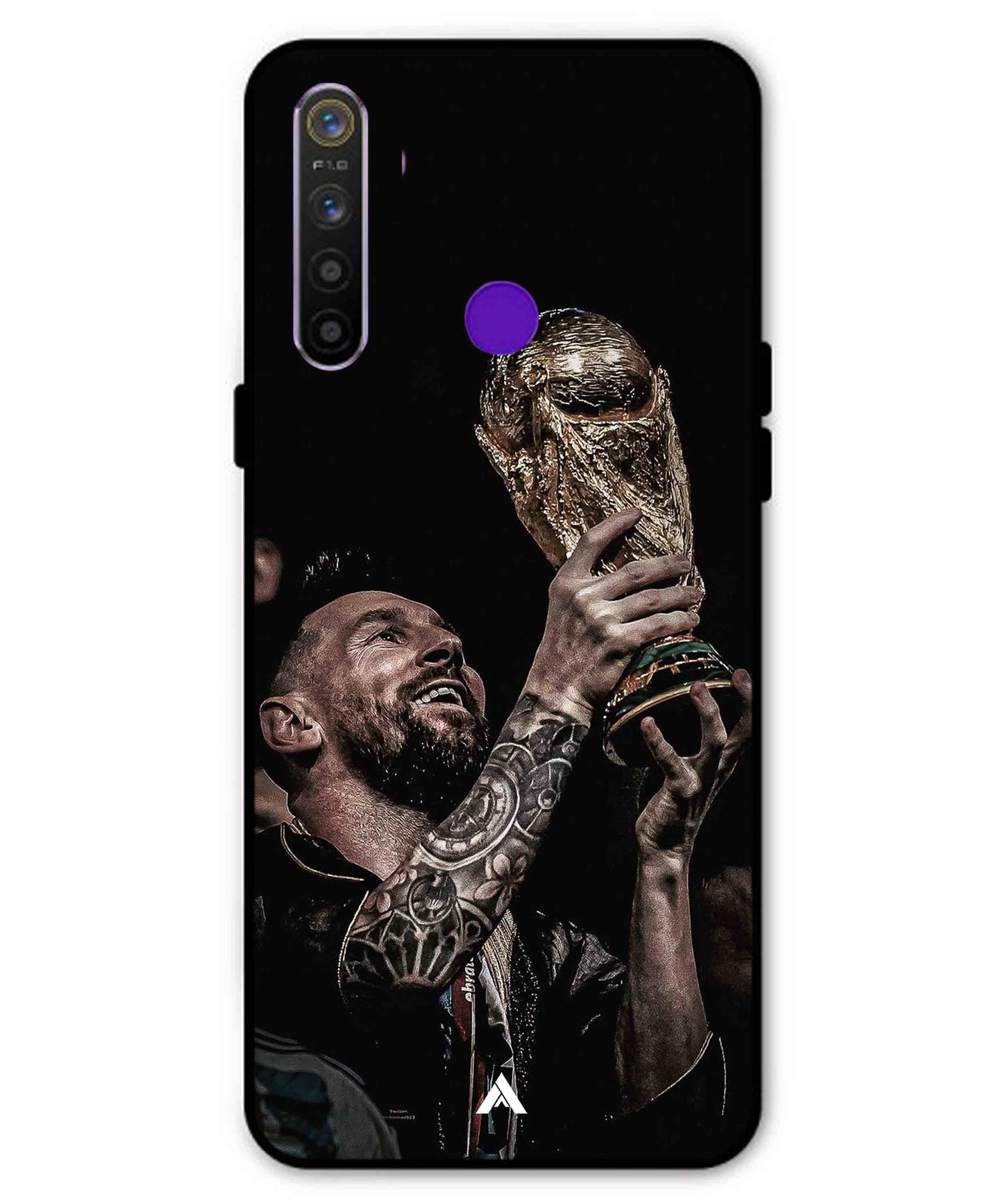 Messi Cup Football Aesthetic Metal Back Cover Phone Case for Realme 5