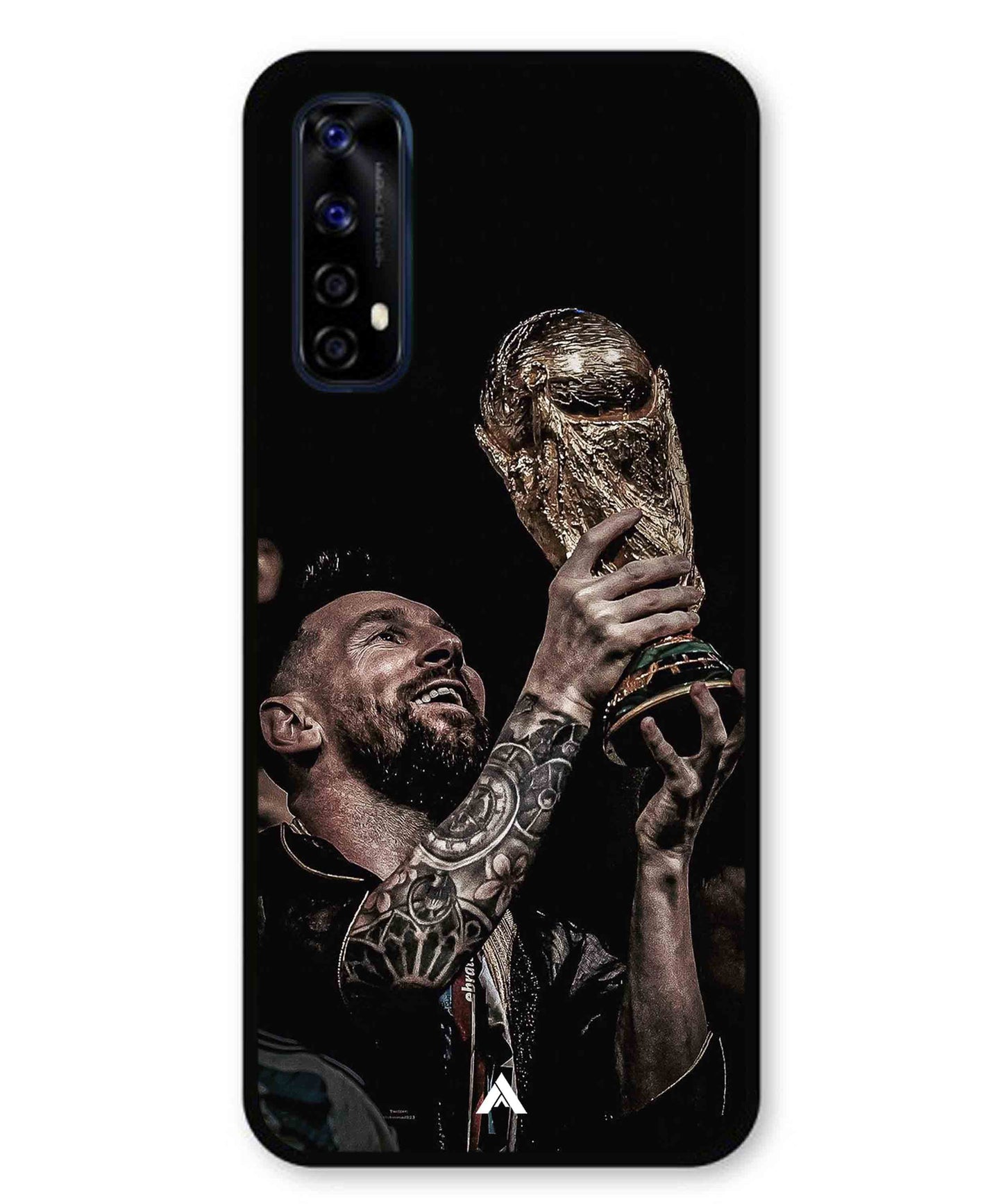 Messi Cup Football Aesthetic Metal Back Cover Phone Case for Realme 7