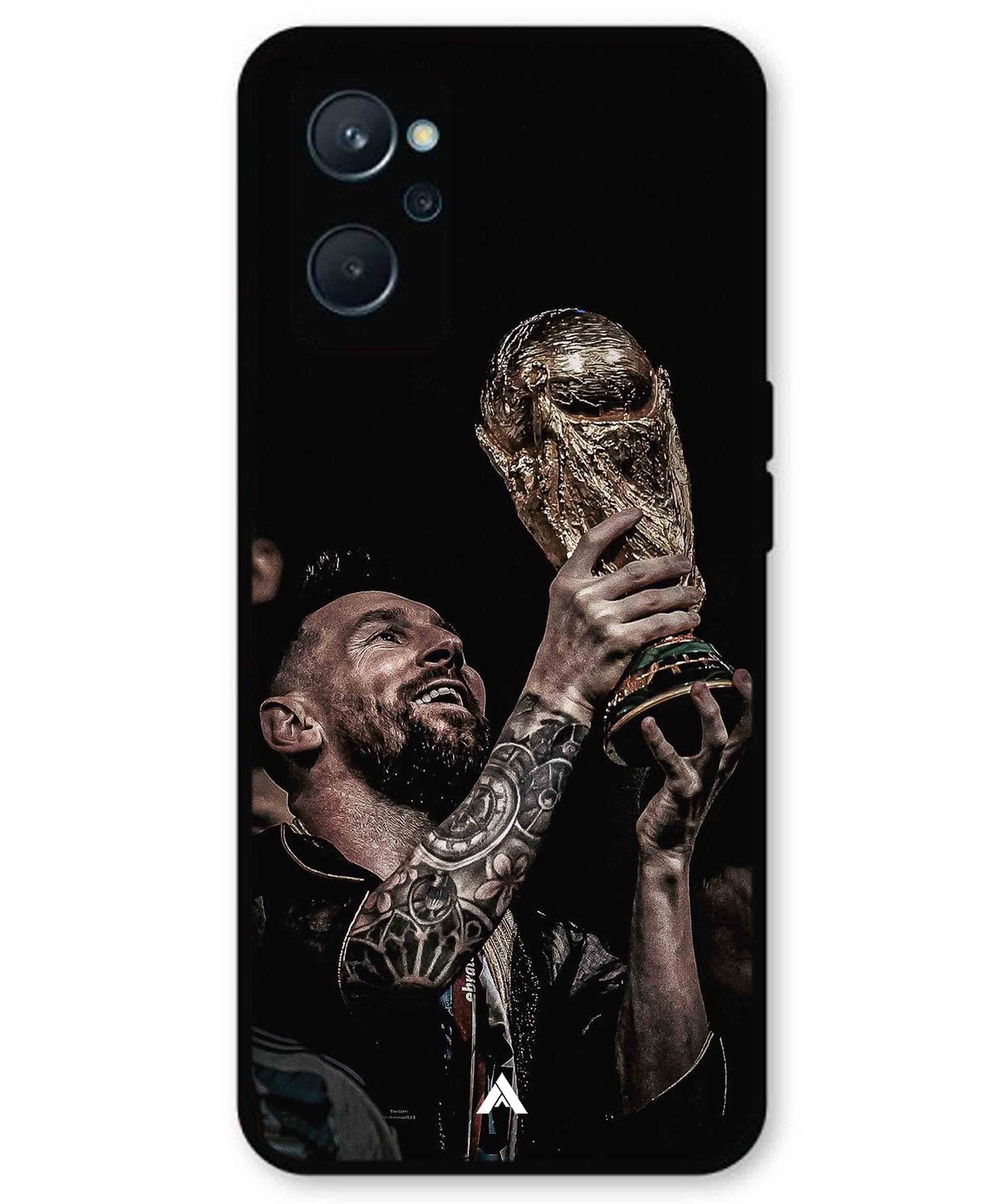 Messi Cup Football Aesthetic Metal Back Cover Phone Case for Realme 9i