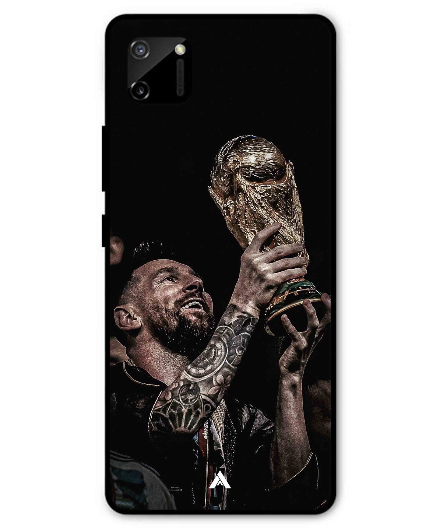 Messi Cup Football Aesthetic Metal Back Cover Phone Case for Realme C11