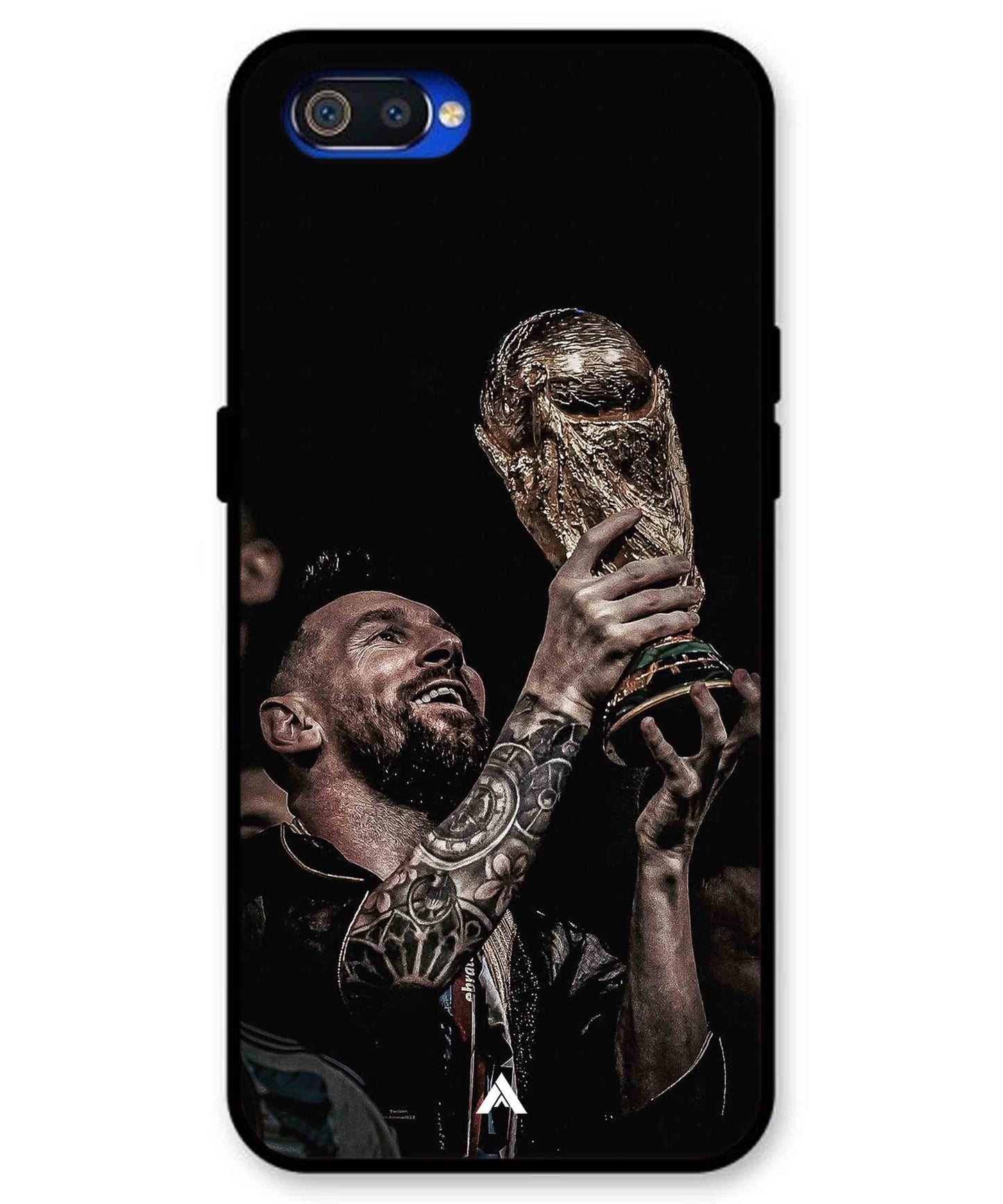Messi Cup Football Aesthetic Metal Back Cover Phone Case for Realme C2