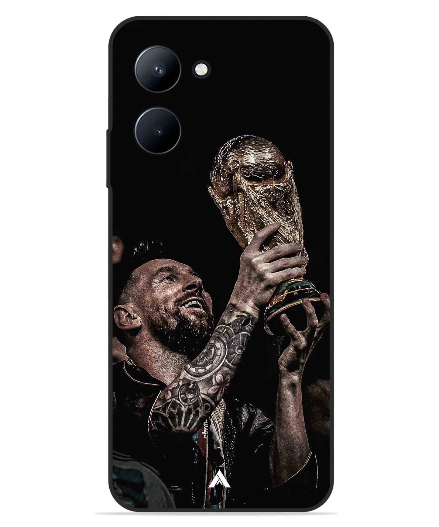 Messi Cup Football Aesthetic Metal Back Cover Phone Case for Realme C33