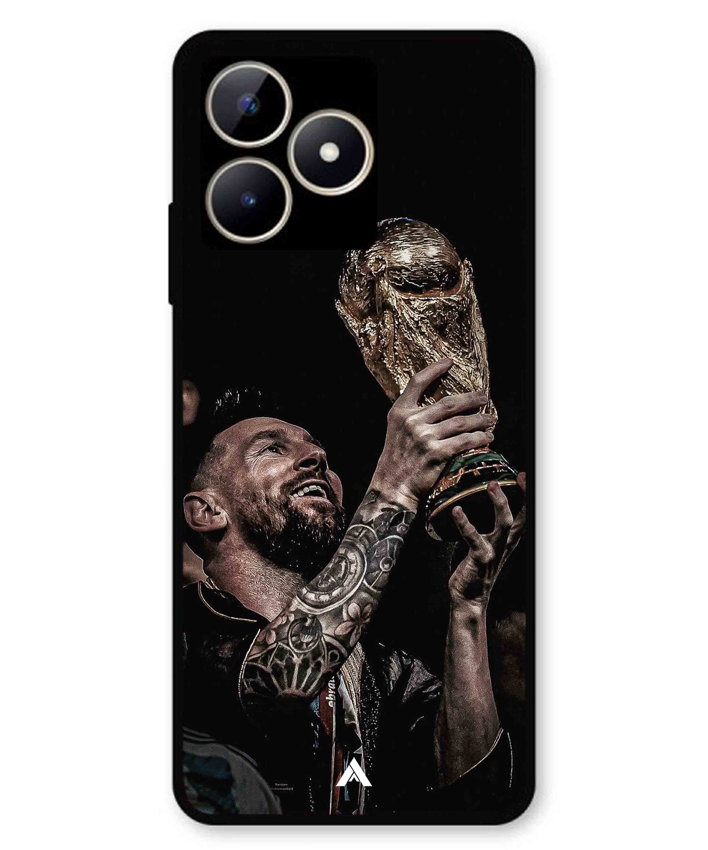 Messi Cup Football Aesthetic Metal Back Cover Phone Case for Realme C53