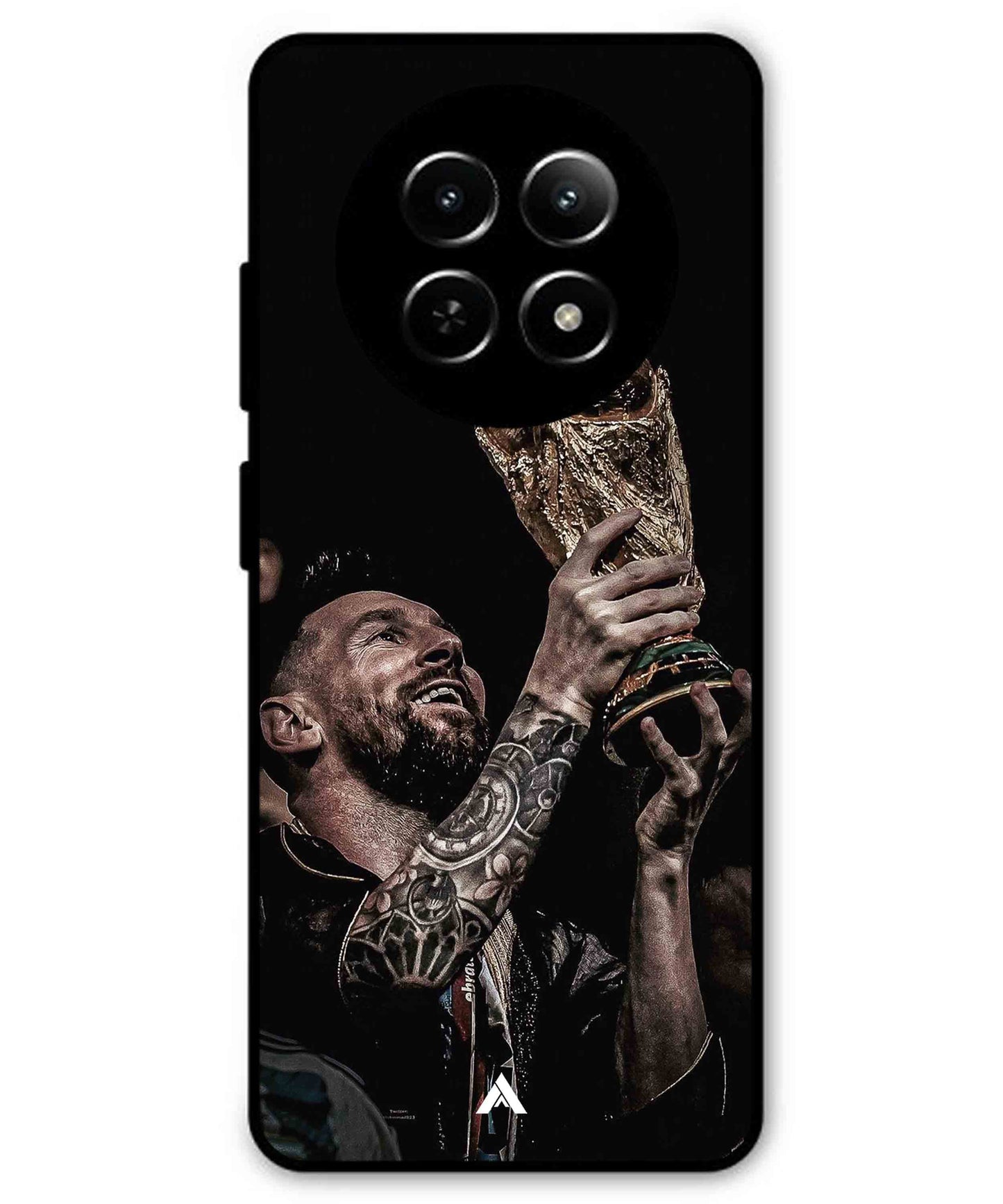 Messi Cup Football Aesthetic Metal Back Cover Phone Case for Realme C65