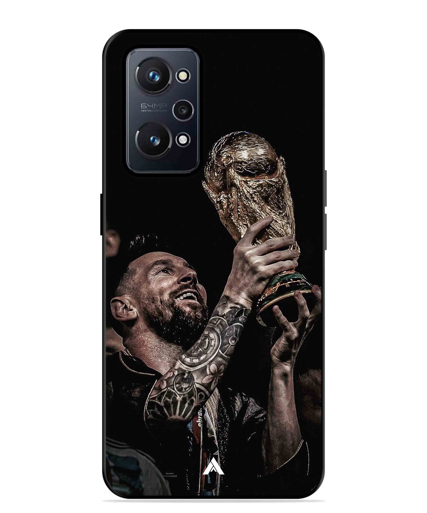 Messi Cup Football Aesthetic Metal Back Cover Phone Case for Realme GT Neo 2