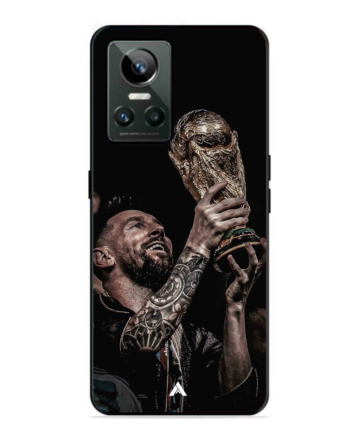 Messi Cup Football Aesthetic Metal Back Cover Phone Case for Realme GT Neo 3