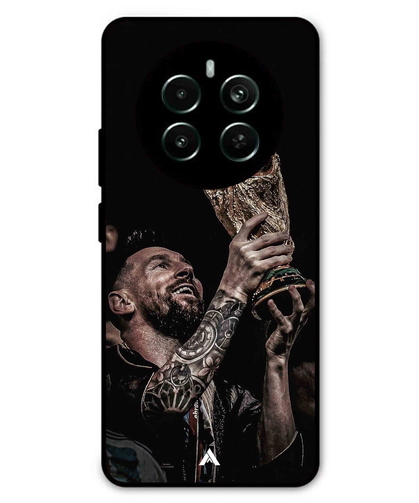 Messi Cup Football Aesthetic Metal Back Cover Phone Case for Realme P1 Pro