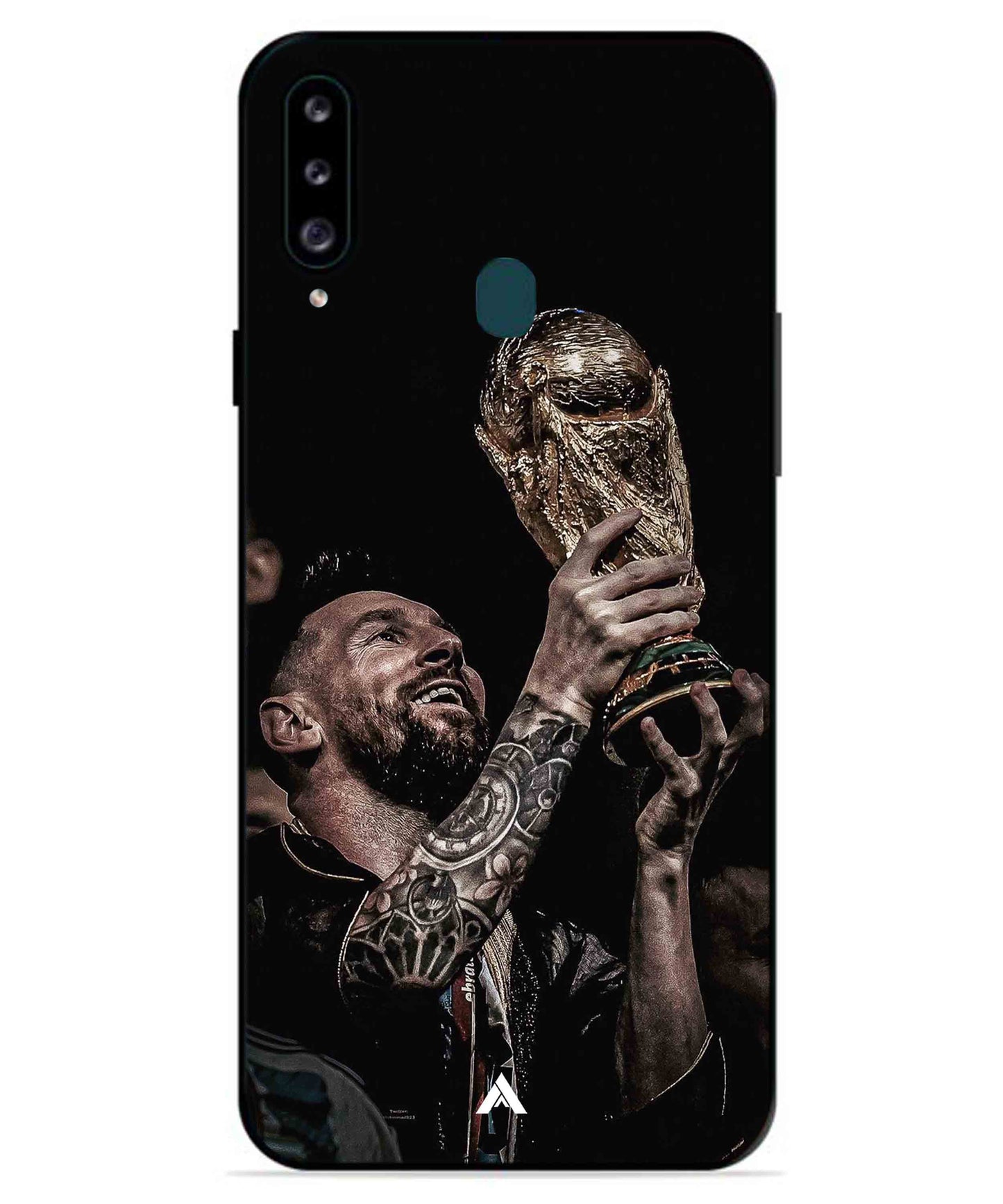 Messi Cup Football Aesthetic Metal Back Cover Phone Case for Samsung Galaxy A70