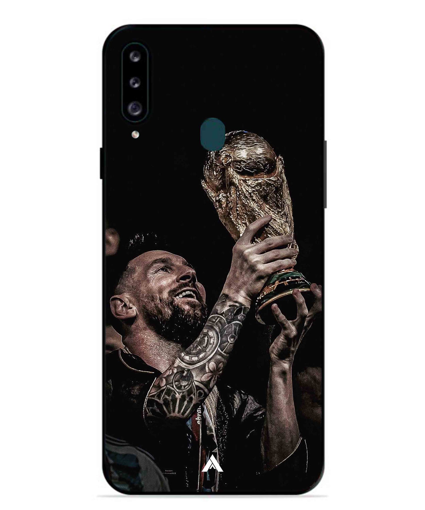 Messi Cup Football Aesthetic Metal Back Cover Phone Case for Samsung Galaxy M30