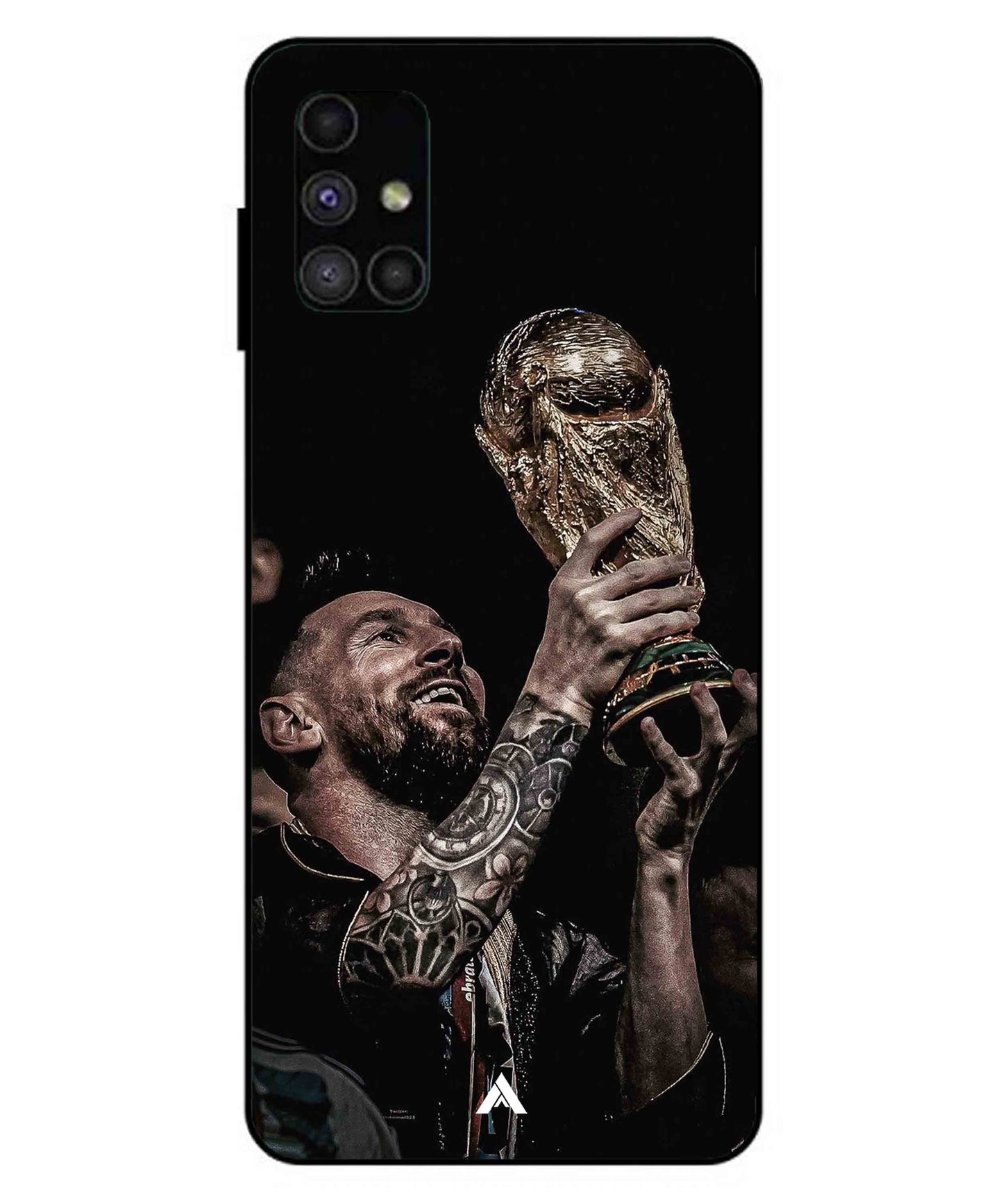 Messi Cup Football Aesthetic Metal Back Cover Phone Case for Samsung Galaxy M51